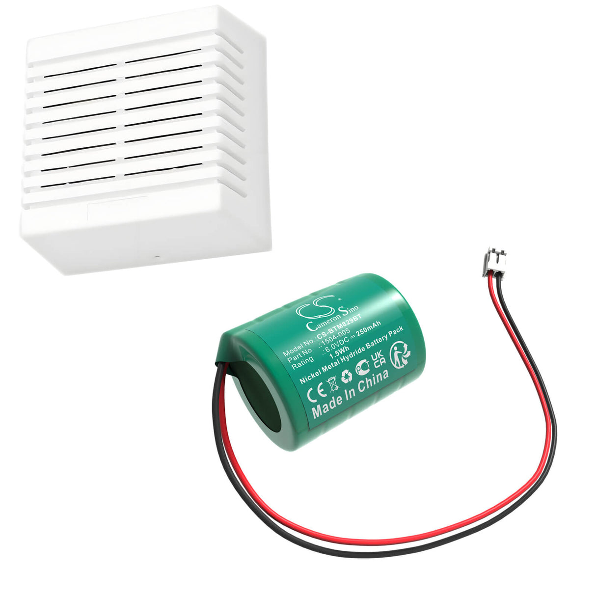 6.0V, Ni-MH, 250mAh, Alarm System battery fits Bell-tec, 1504-005, Mini Siren, 1.5Wh Alarm System Cameron Sino Technology Limited