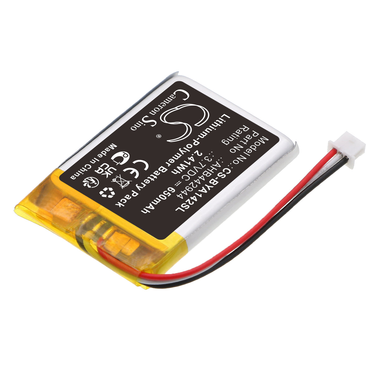 3.7V, Li-Polymer, 650mAh, BabyPhone battery fits Babymoov, AHB442944, A014204, A014303, 2.41Wh BabyPhone Cameron Sino Technology Limited