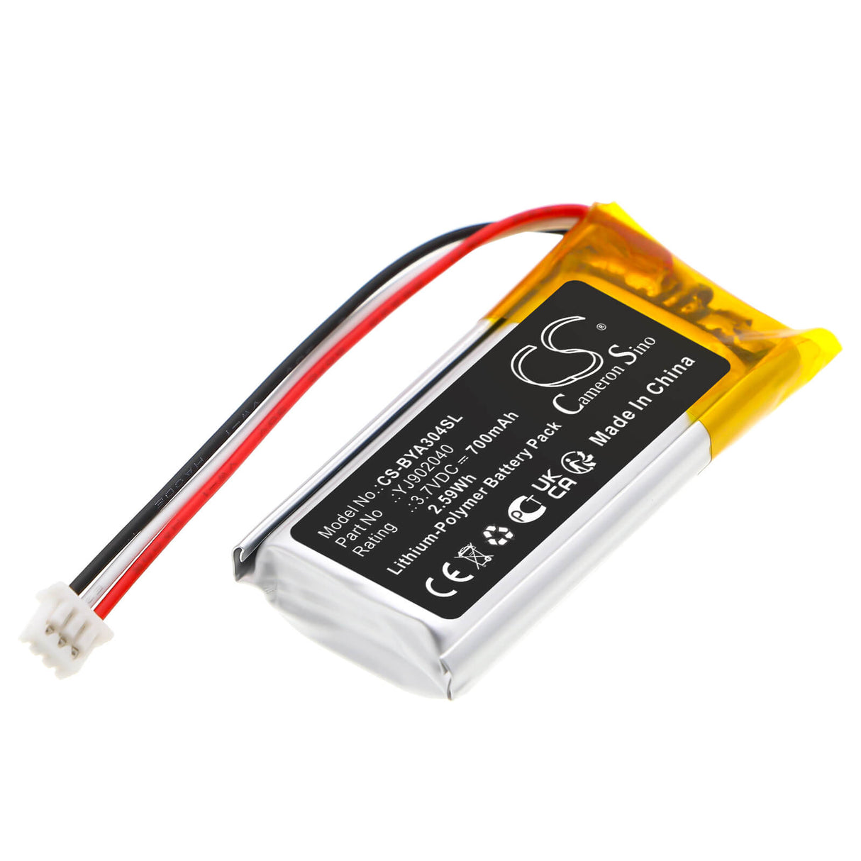 3.7V, Li-Polymer, 700mAh, Batterie BabyPhone compatible avec Babymoov, YJ902040, A014304, Babyphone Handy Care, 2.59Wh BabyPhone Cameron Sino Technology Limited