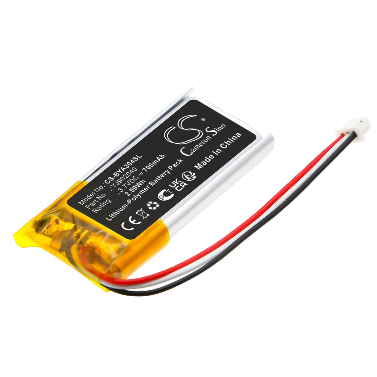 3.7V, Li-Polymer, 700mAh, Batterie BabyPhone compatible avec Babymoov, YJ902040, A014304, Babyphone Handy Care, 2.59Wh BabyPhone Cameron Sino Technology Limited