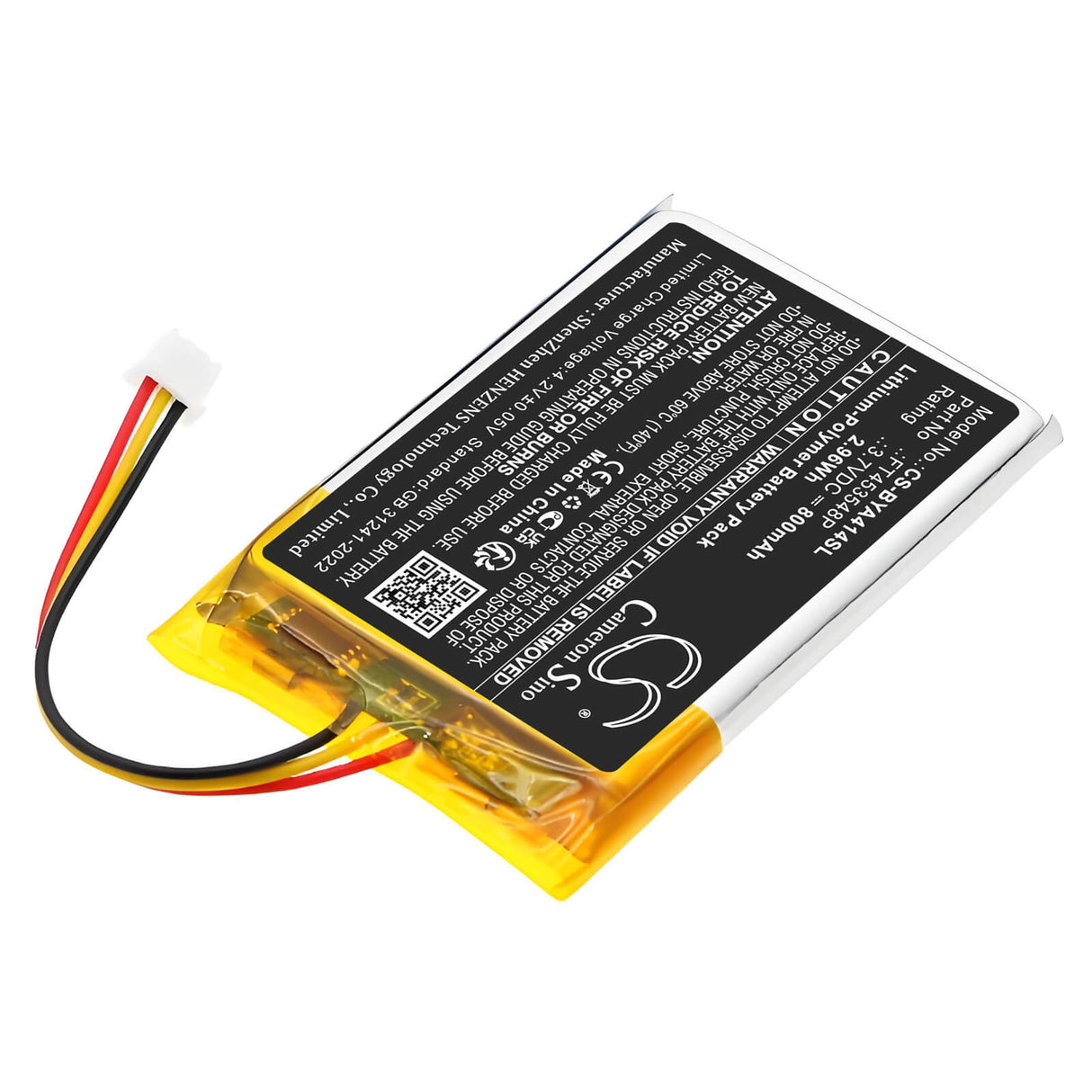 3,7V, Li-Polymer, 800mAh, batterie BabyPhone compatible avec Babymoov, FT453548P, A014414, A014415, 2,96Wh BabyPhone Cameron Sino Technology Limited