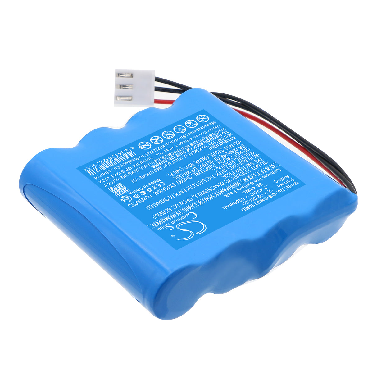 7.4V, Li-ion, 5200mAh, Medical battery fits CONTEC, 2.3.02.00200, HMS7500, 38.48Wh Medical Cameron Sino Technology Limited