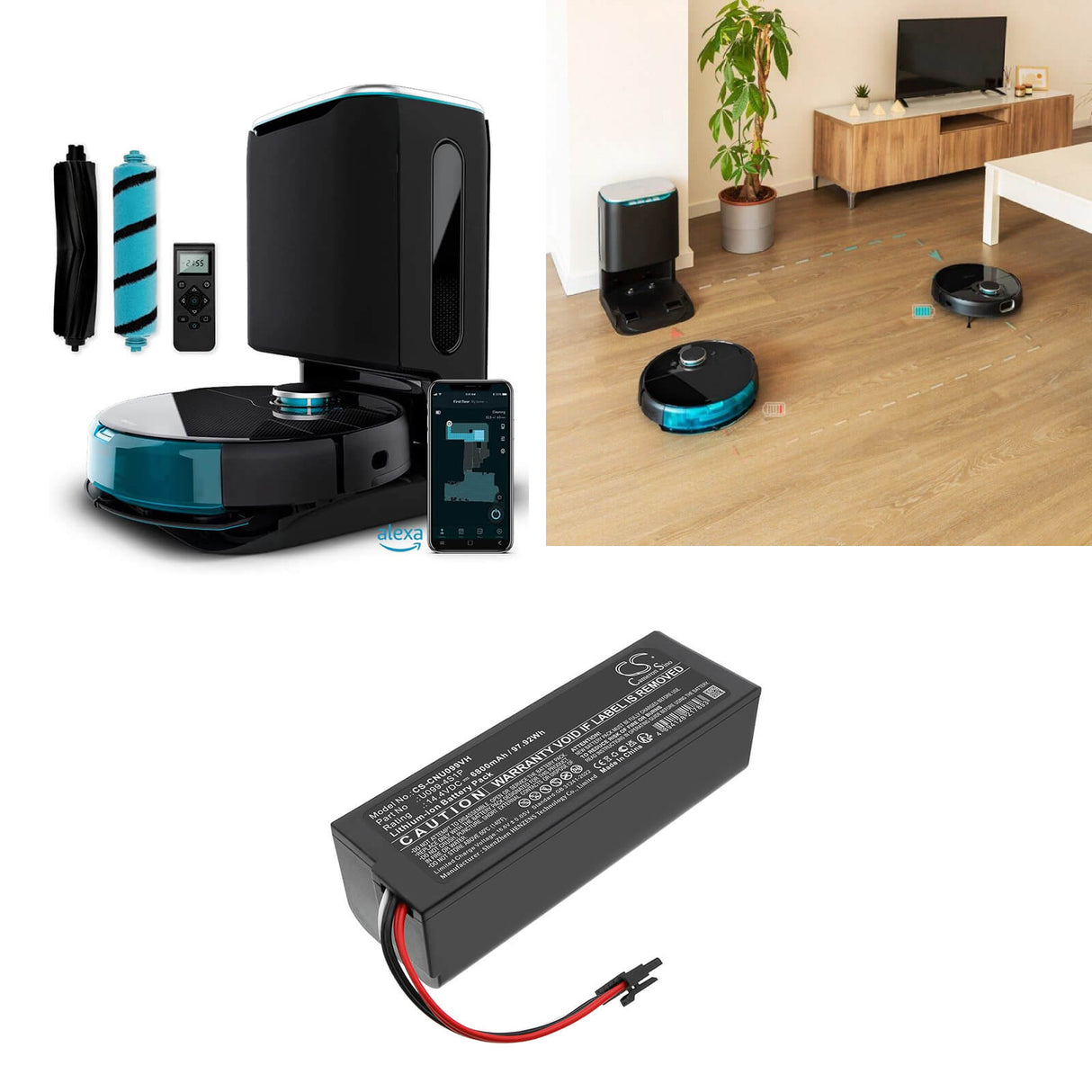 14.4V, Li-ion, 6800mAh, Vacuum battery fits Cecotec, U099-4s1p, Conga 8090, Conga 8090 Ultra, 97.92Wh Vacuum Cameron Sino Technology Limited