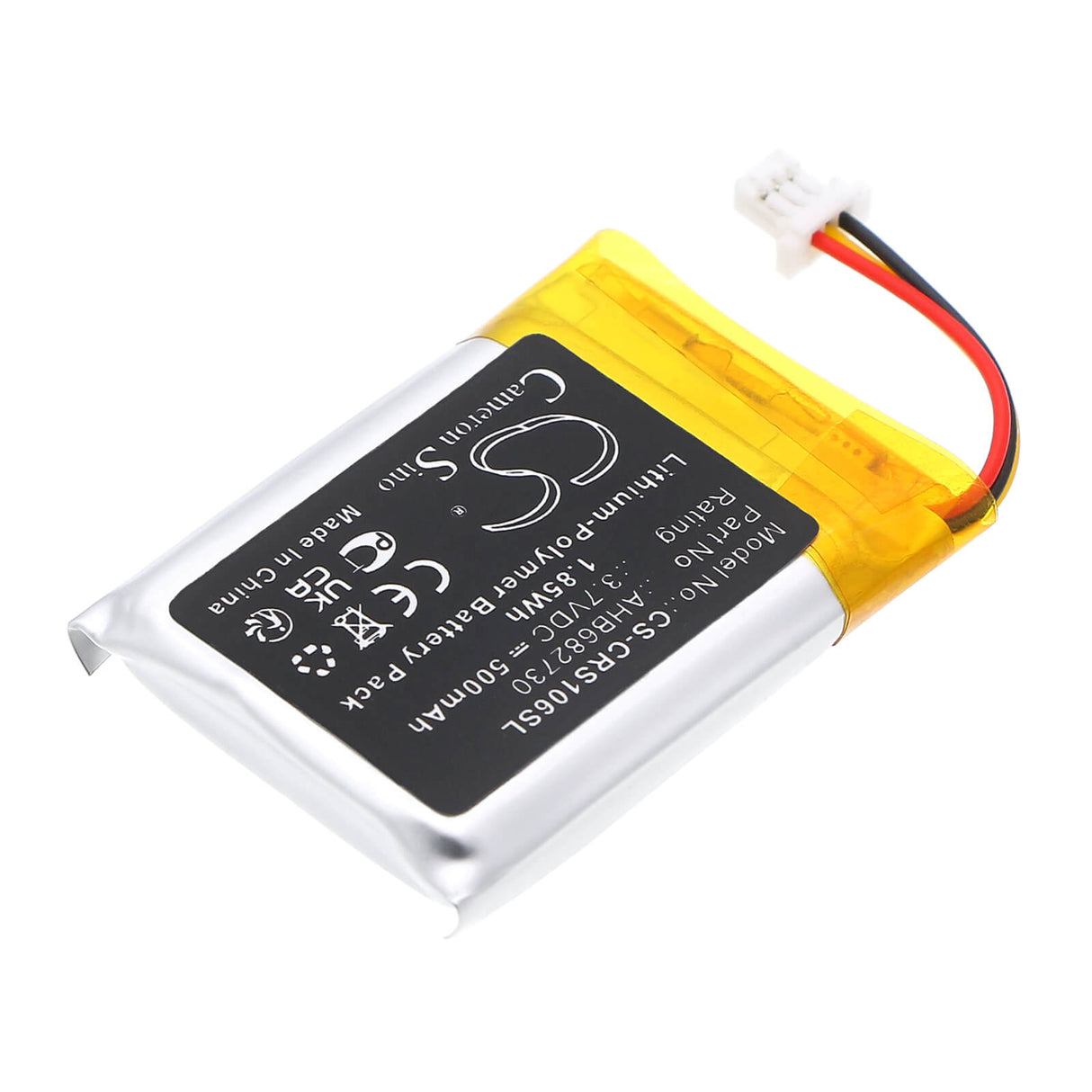 3.7V, Li-Polymer, 500mAh, Keyboard,Mouse battery fits Corsair, AHB682730, RGP0106, Sabre Wireless Gaming Mouse, 1.85Wh Keyboard,Mouse Cameron Sino Technology Limited
