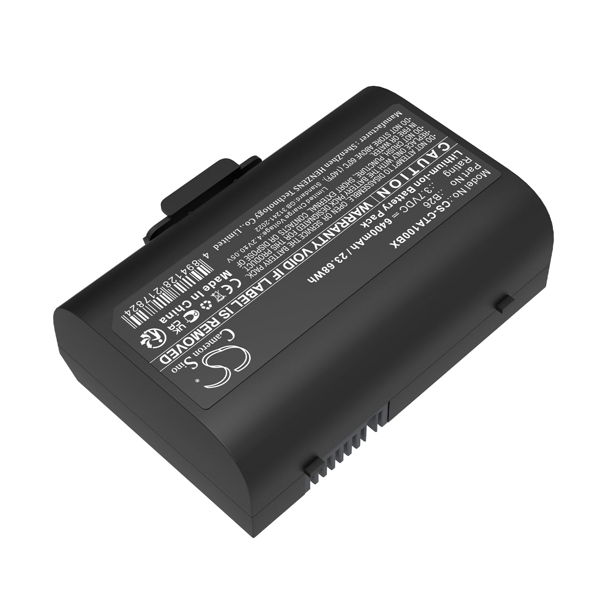 3,7V, Li-ion, 6400mAh, batterie de terminal de paiement compatible avec Castles, B26, Saturn 1000 S1f2, Saturn 1000f, 23,68Wh Terminal de paiement Cameron Sino Technology Limited