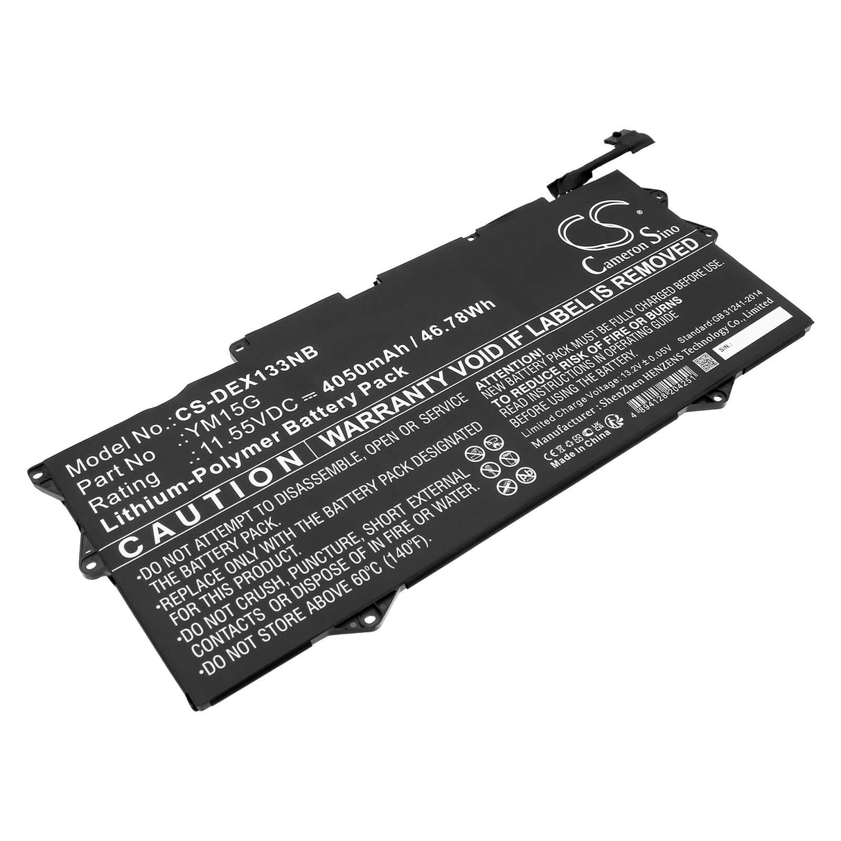 11.55v, Li-ion, 4050mah, Notebook battery Fits Dell Xps 13 9315, Xps 13 9315-c0nnp, 46.78wh Notebook, Laptop Cameron Sino Technology Limited
