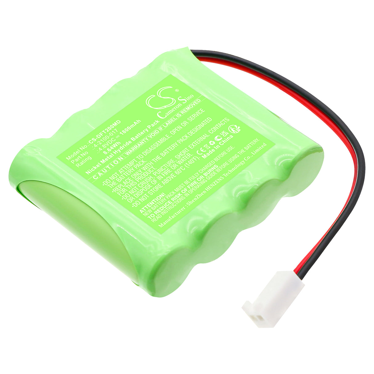 4.8V, Ni-MH, 1800mAh, Batterie médicale adaptée à Delfi, 110605, Garrot portable, Système PTS 2000, 8.64Wh Médical Cameron Sino Technology Limited (Médical)