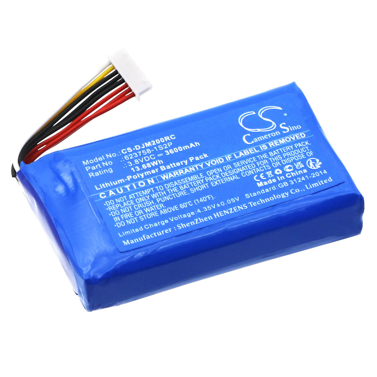 3.8V, Li-Polymer, 3600mAh Remote Controller Battery fits Dji, Mavic 2 Pro Remote Control, 13.68Wh Remote Controller Cameron Sino Technology Limited