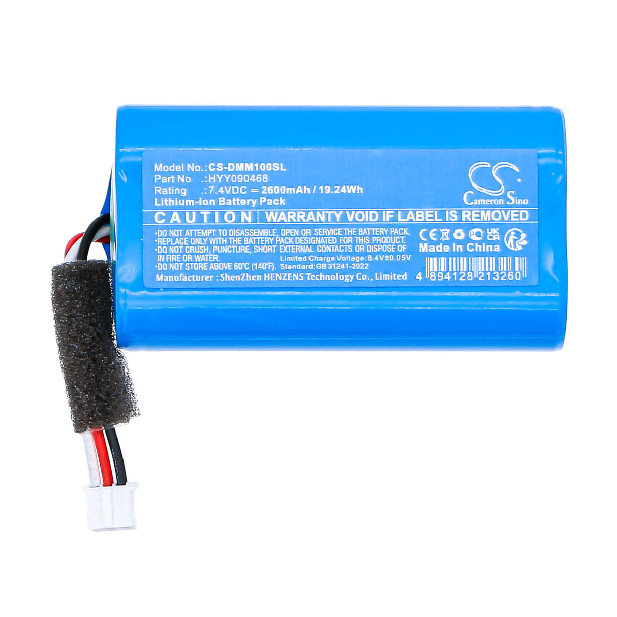 7.4V, Li-ion, 2600mAh, Batterie de haut-parleur compatible avec Divoom, Ditoomic, 19.24Wh Haut-parleur Cameron Sino Technology Limited