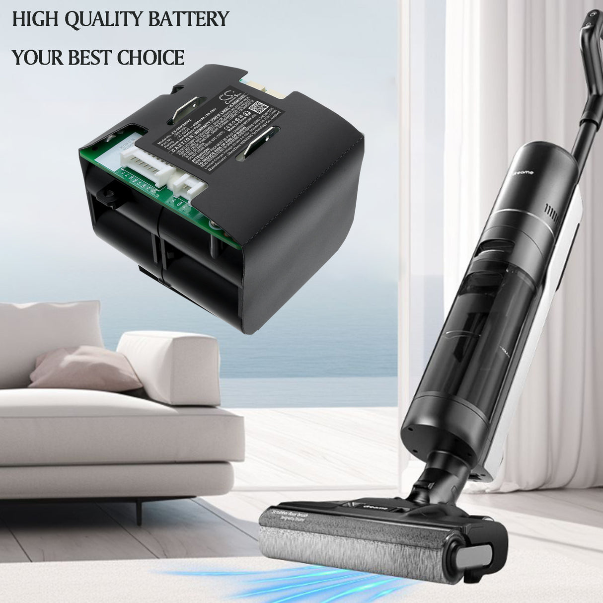 21.6V, Li-ion, 4000mAh, Vacuum battery fits Dreame, W2420R, H20, H20 Pro, 86.4Wh Vacuum Cameron Sino Technology Limited