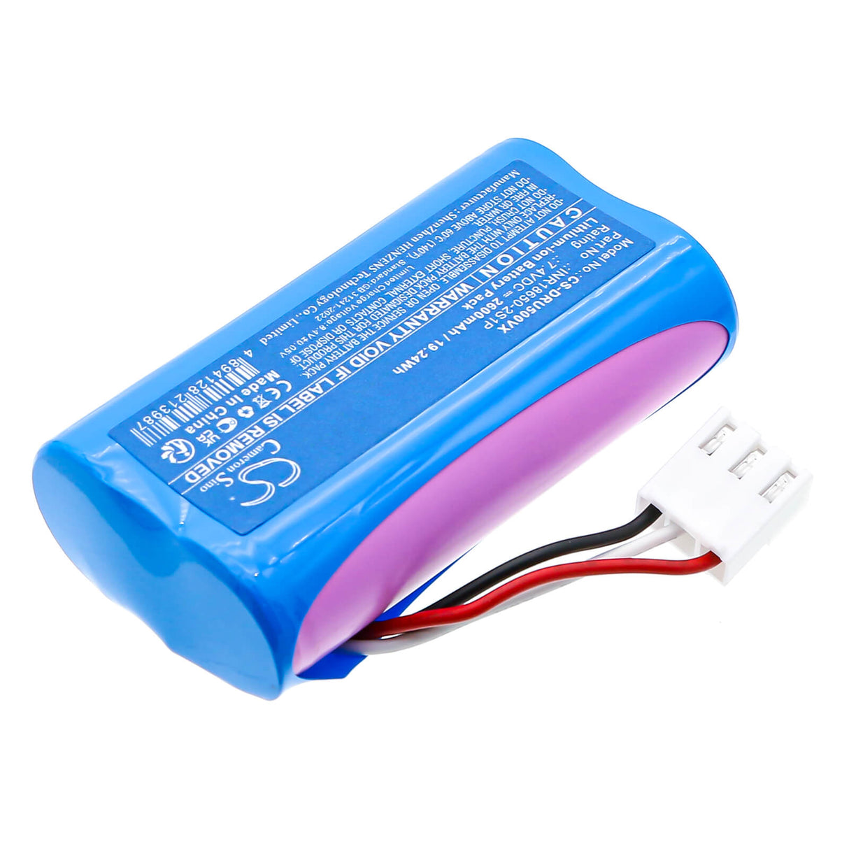 7.4V, Li-ion, 2600mAh, Batterie pour ustensiles de cuisine s'adapte à Deerma, Inr18650-2s1p, Dem-nu05, Nu05, 19.24Wh Ustensiles de cuisine Cameron Sino Technology Limited