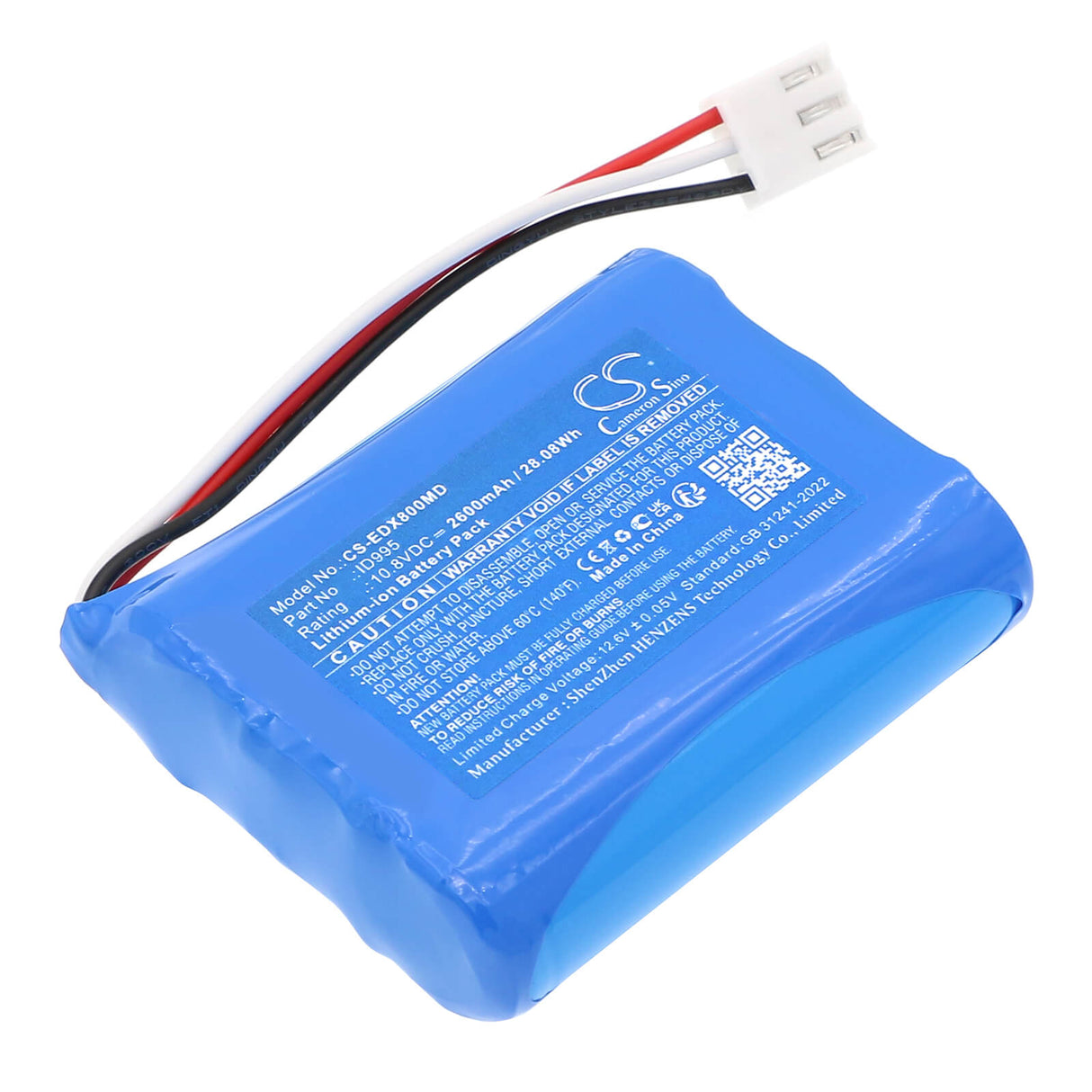 10.8V, Li-ion, 2600mAh, Batterie médicale compatible avec Edan, 01.21.064380, Epm5, Epm7, 28.08Wh Médical Cameron Sino Technology Limited (Médical)