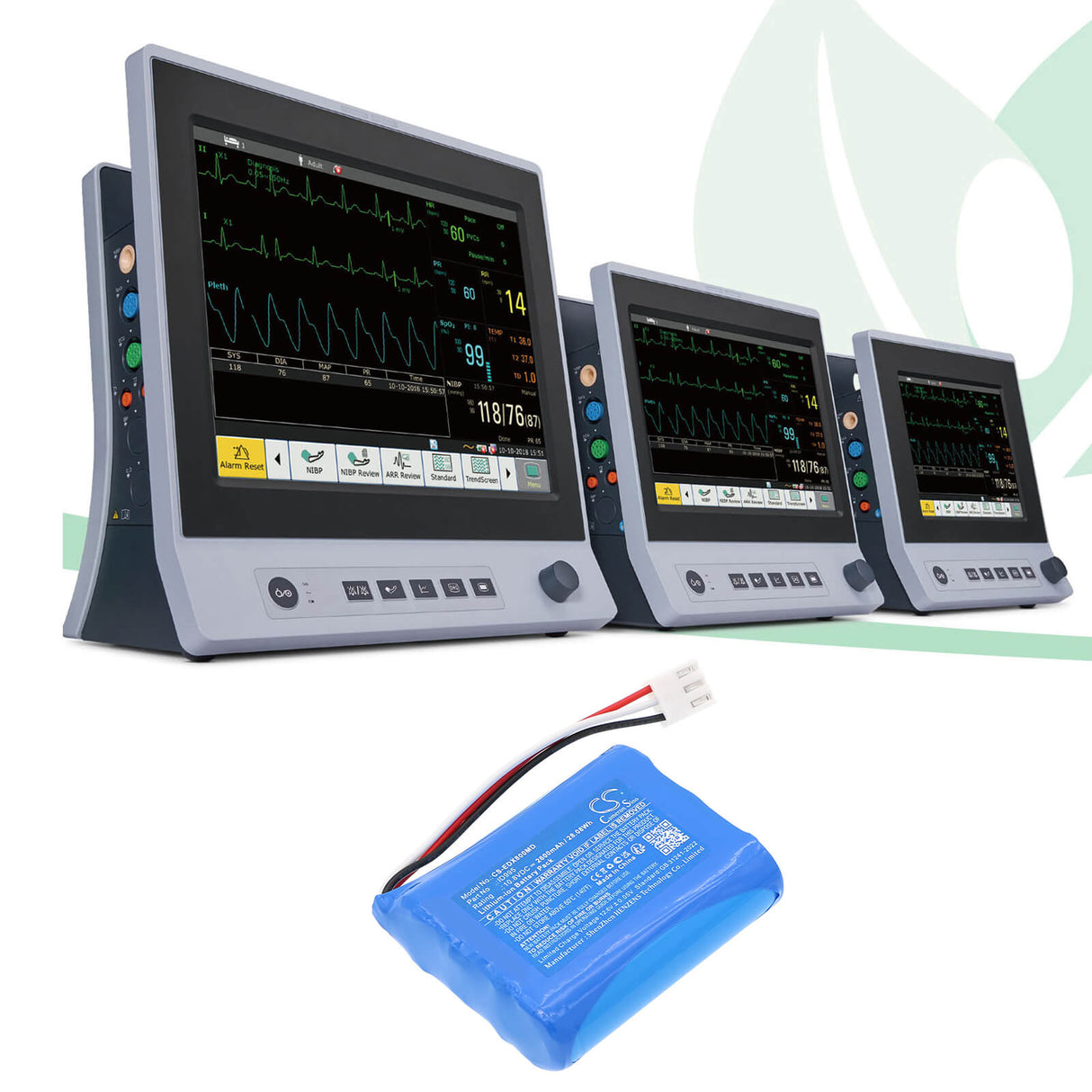 10.8V, Li-ion, 2600mAh, Batterie médicale compatible avec Edan, 01.21.064380, Epm5, Epm7, 28.08Wh Médical Cameron Sino Technology Limited (Médical)