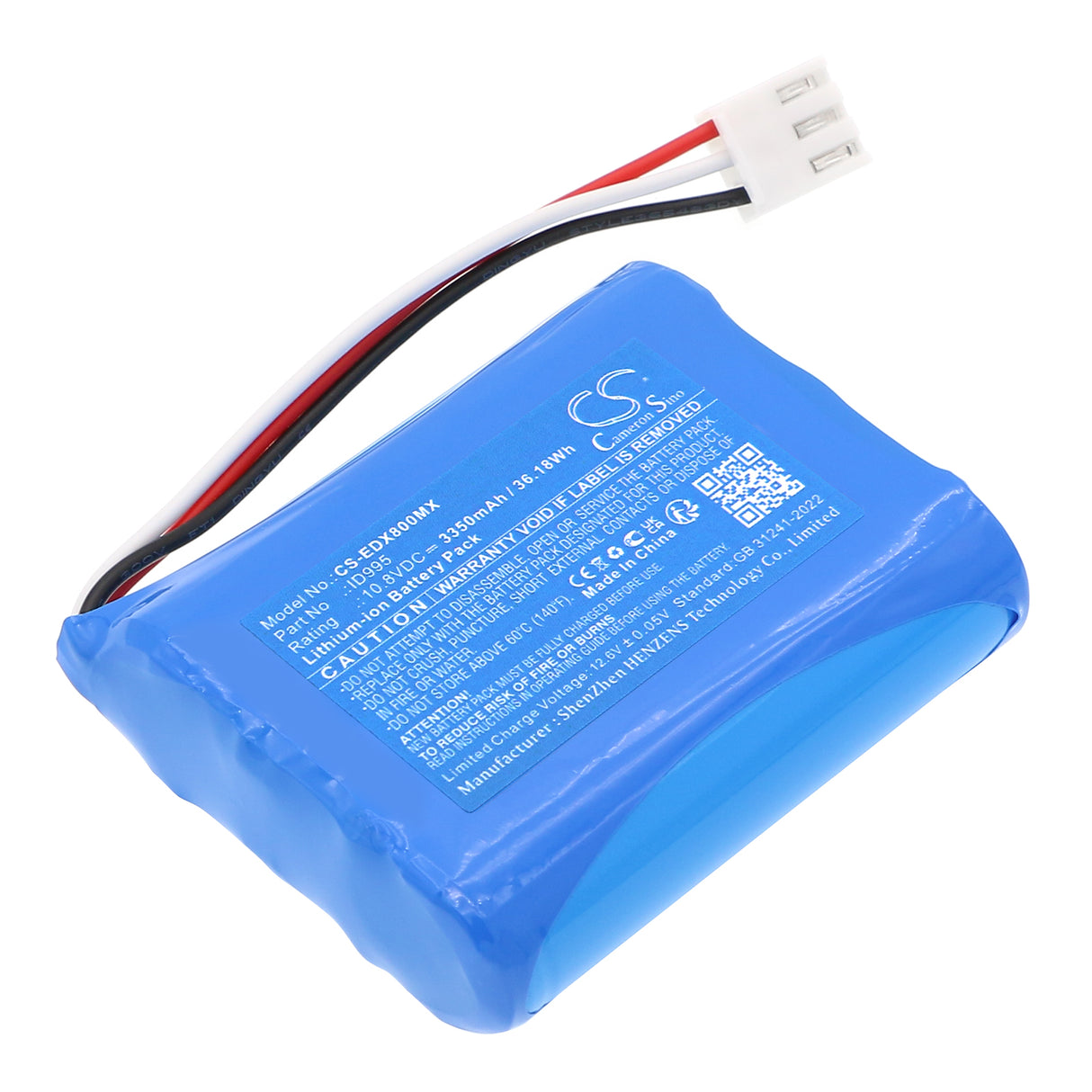 10,8V, Li-ion, 3350mAh, Batterie médicale compatible Edan, 01.21.064380, Epm5, Epm7, 36,18Wh Medical Cameron Sino Technology Limited (Médical)