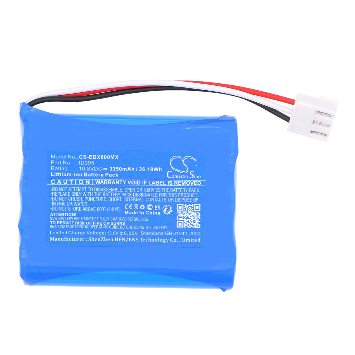 10,8V, Li-ion, 3350mAh, Batterie médicale compatible Edan, 01.21.064380, Epm5, Epm7, 36,18Wh Medical Cameron Sino Technology Limited (Médical)