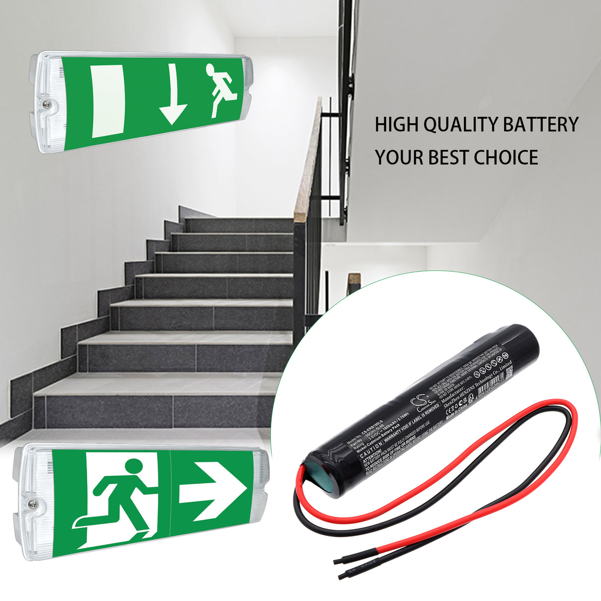 3.6V, Ni-CD, 1600mAh, Emergency Lighting battery fits Eterna, 3SCH1-5L4B, EB1, EML3MISO, 5.76Wh Emergency Lighting Cameron Sino Technology Limited