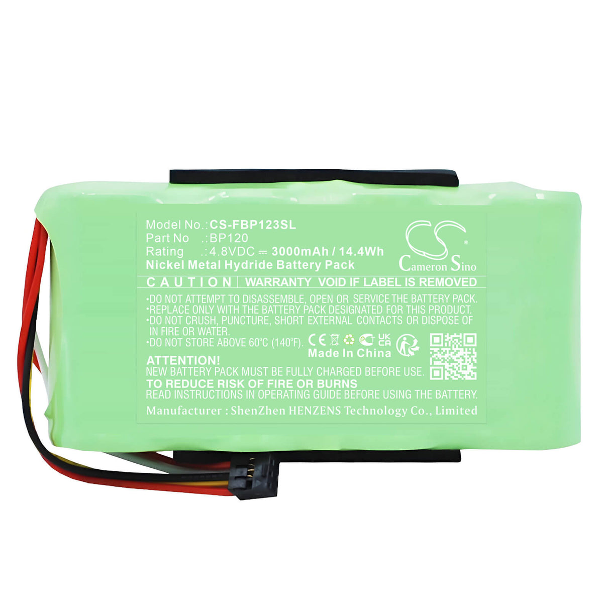 4,8 V, Ni-MH, 3000 mAh, Équipement, Enquête, Batterie de test compatible avec Fluke, Bp120, Scopemeter 120 (micrologiciel 2.01, 14.4Wh Équipement, Enquête, Test Cameron Sino Technology Limited
