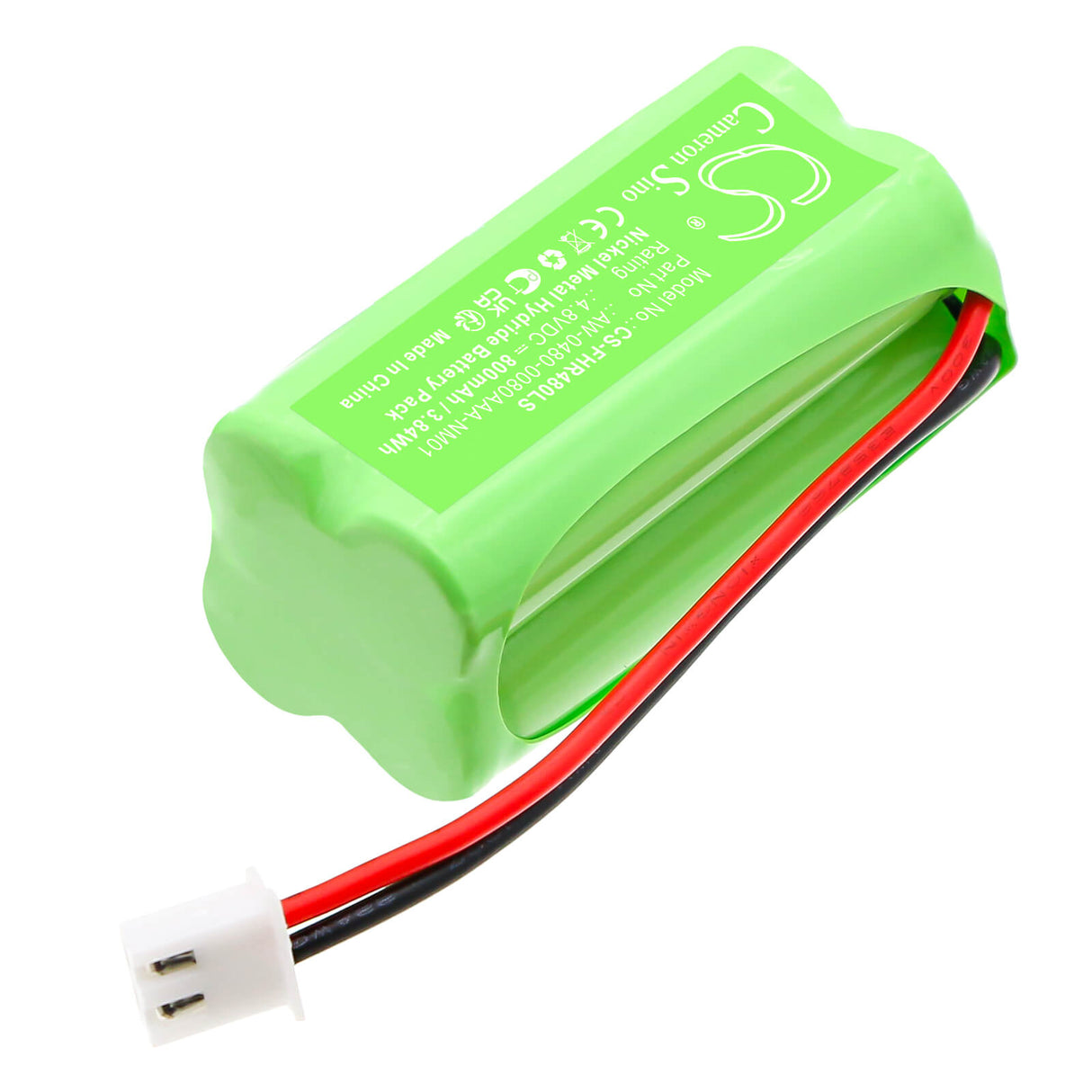 4,8V, Ni-MH, 800mAh, batterie d'éclairage de secours compatible avec Fischer, AW-0480-0080AAA-NM01, 3,84Wh Éclairage de secours Cameron Sino Technology Limited