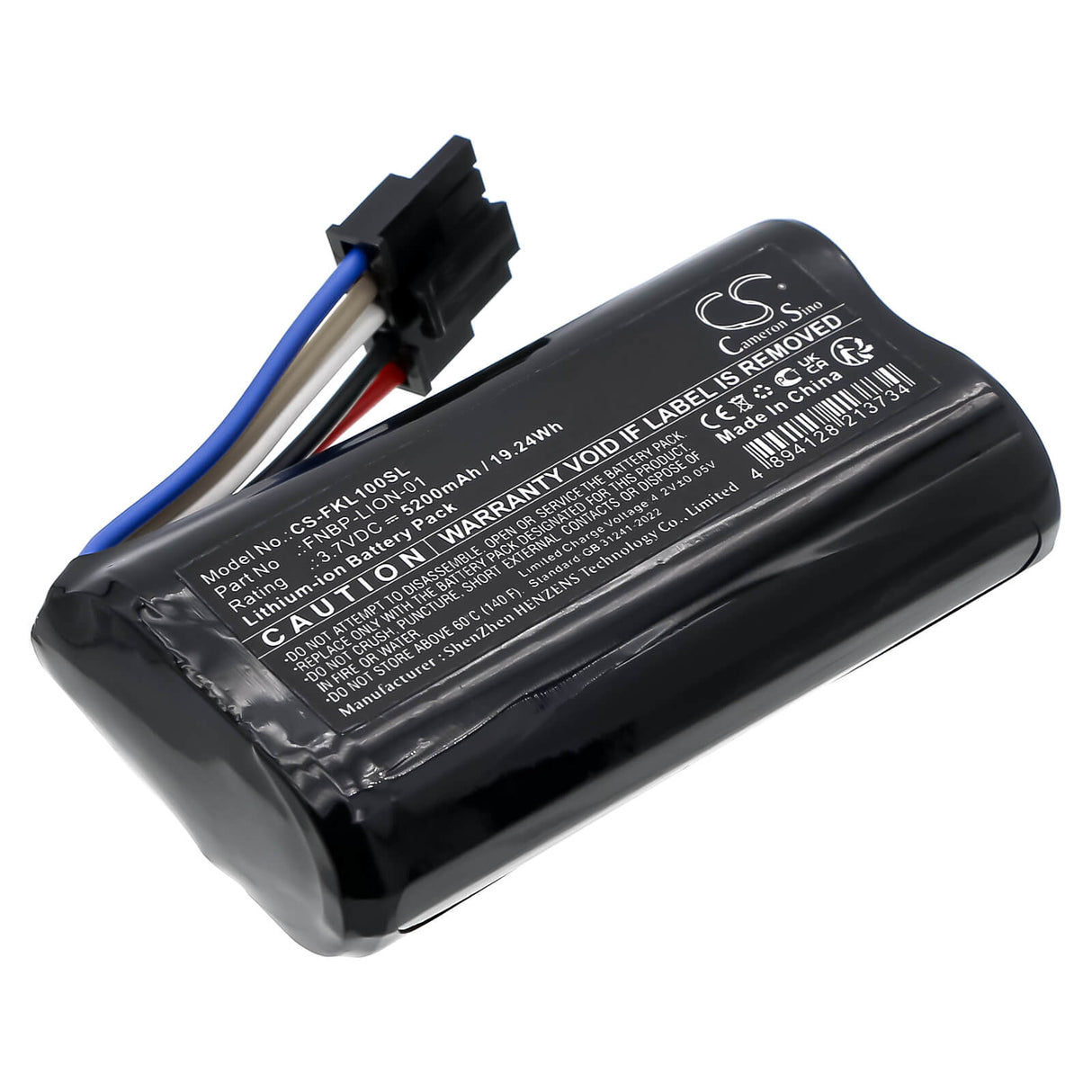 3.7V, Li-ion, 5200mAh, Equipment, Survey, Test battery fits Fluke, Linkiq, Liq-100, 19.24Wh Equipment, Survey, Test Cameron Sino Technology Limited