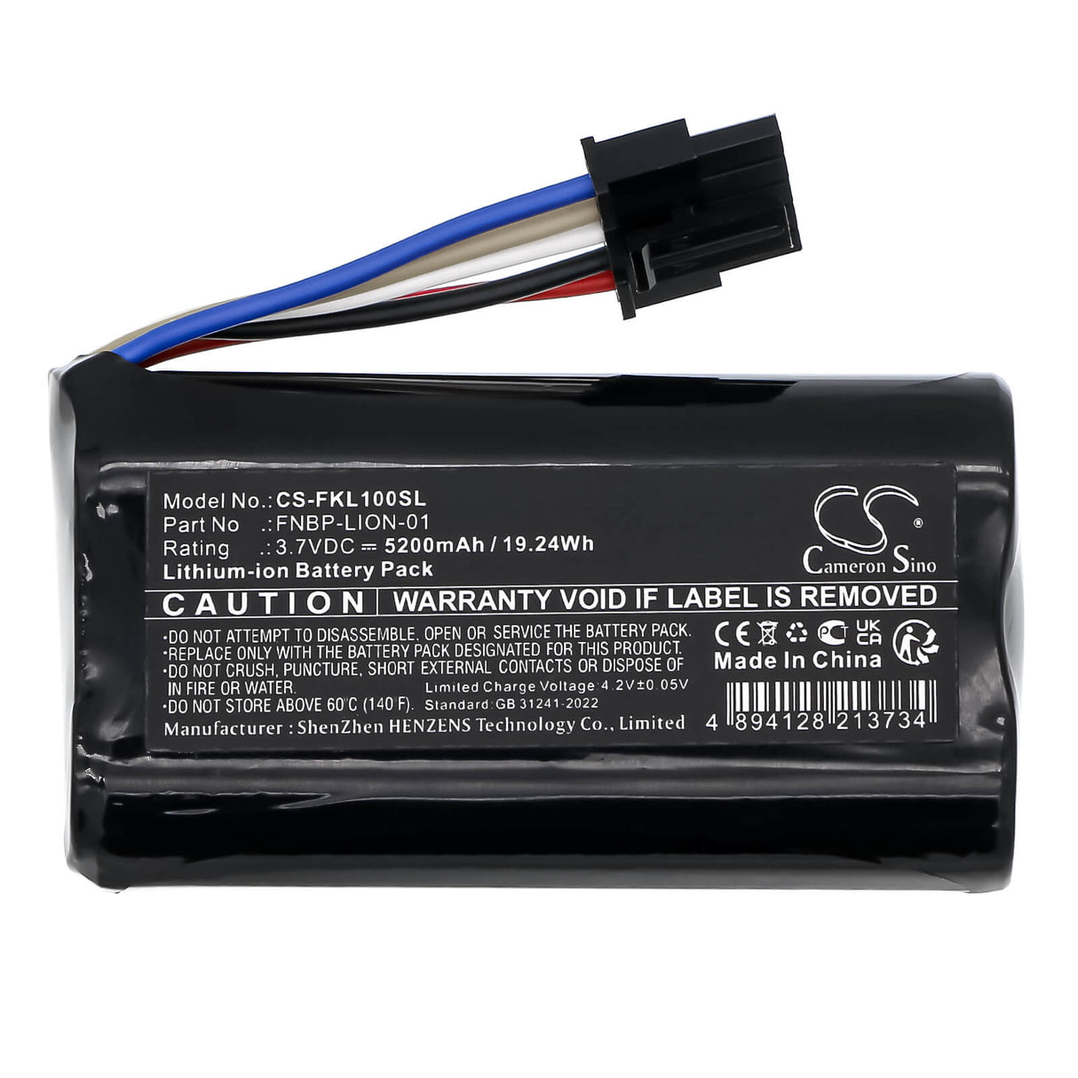 3.7V, Li-ion, 5200mAh, Equipment, Survey, Test battery fits Fluke, Linkiq, Liq-100, 19.24Wh Equipment, Survey, Test Cameron Sino Technology Limited