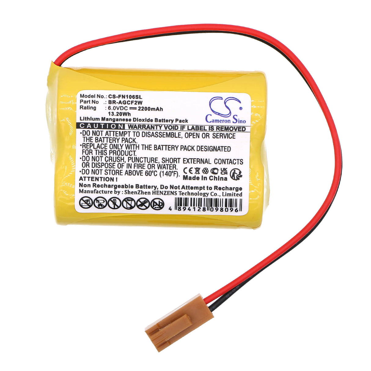 PLC Battery for Fanuc Br-acf2p-187, Br-agcf2w 6v, 1800 Mah - 10.8wh PLC Cameron Sino Technology Limited