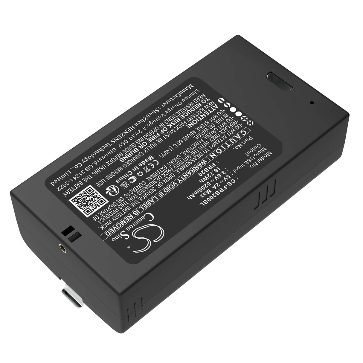 3.6V, Li-ion, 5200mAh, batterie de caméra de sécurité domestique compatible avec Imou, Frb20, Cell 2 Camera, 18.72Wh Caméra de sécurité domestique Cameron Sino Technology Limited