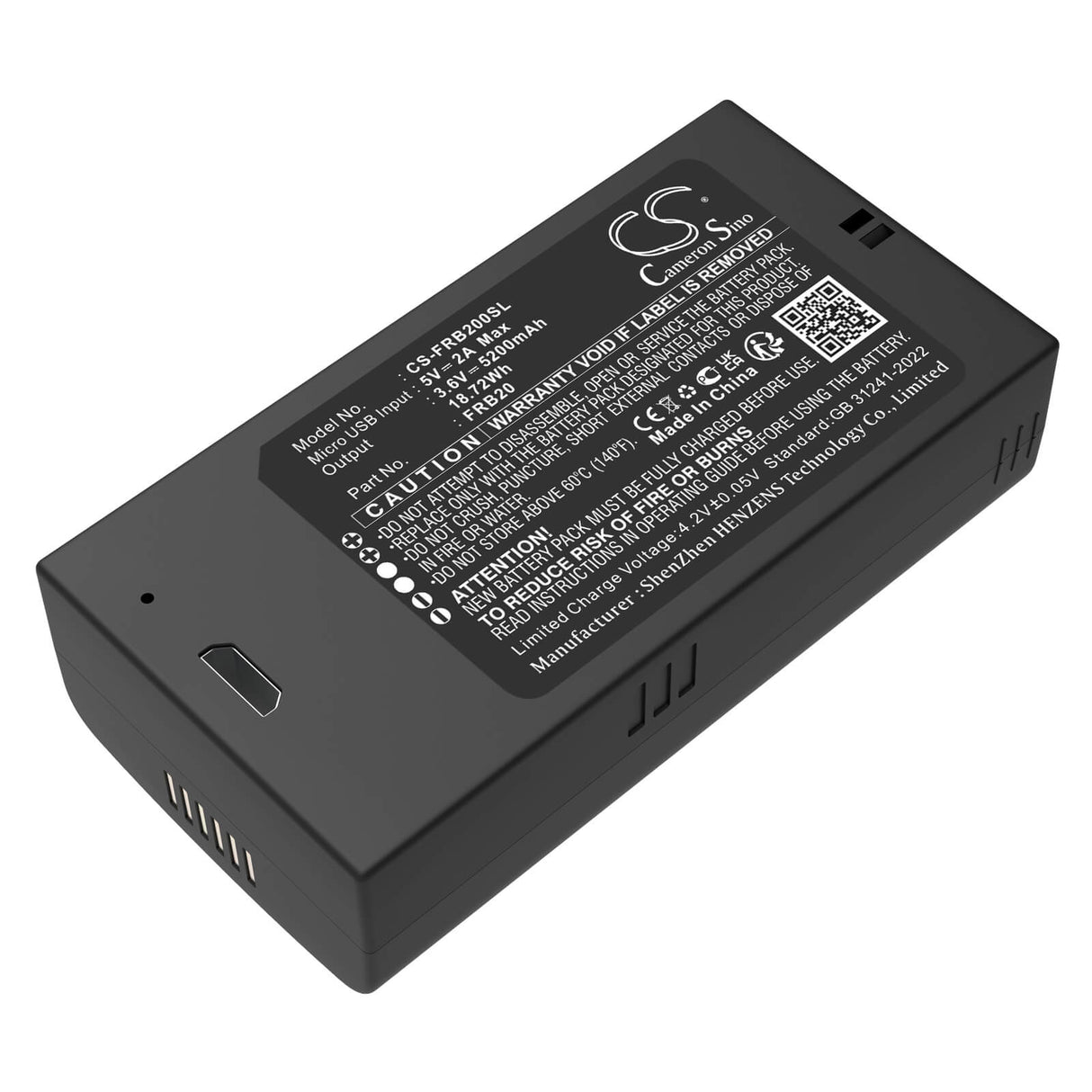 3.6V, Li-ion, 5200mAh, batterie de caméra de sécurité domestique compatible avec Imou, Frb20, Cell 2 Camera, 18.72Wh Caméra de sécurité domestique Cameron Sino Technology Limited