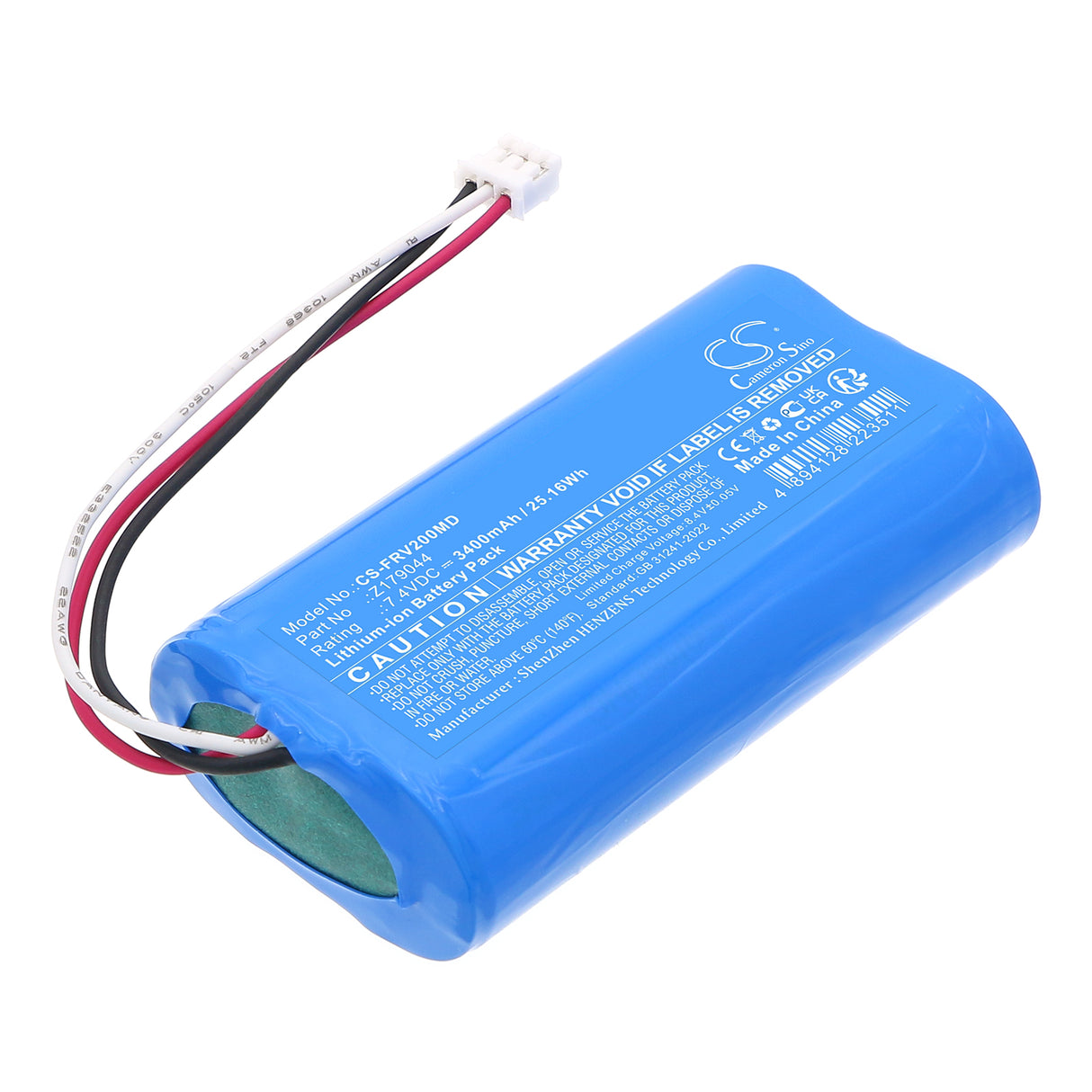 7.4V, Li-ion, 3400mAh, Medical battery fits Fresenius, Z179971, infusion pump Volumat Agilia VP Version V2, 25.16Wh Medical Cameron Sino Technology Limited