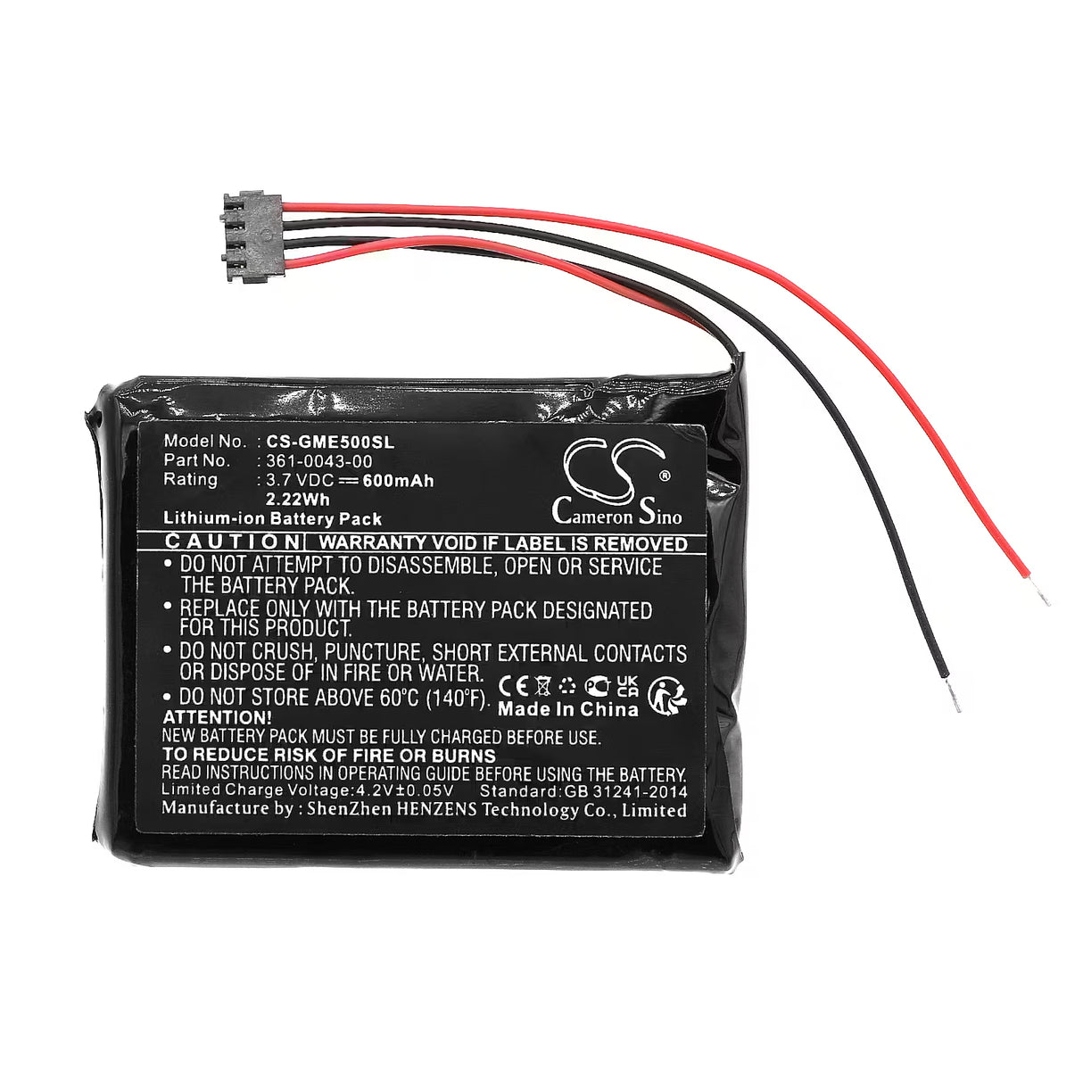 3,7 V, Li-ion, 600mAh, la batterie GPS s'adapte à Garmin, 361-00043-00, 010-01626-02, 4RL58983, 2,22Wh