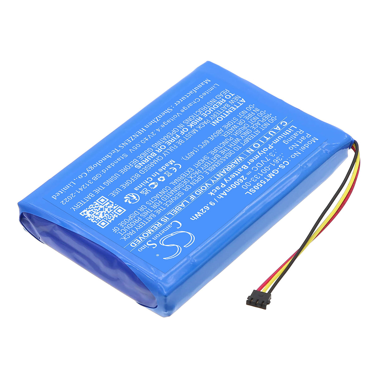 3.7V, Li-Polymer, 2600mAh, GPS, batterie de navigateur compatible avec Garmin, 361-00133-00, Tread 5.5, Zumo Xt, 9.62Wh GPS, Navigator Cameron Sino Technology Limited