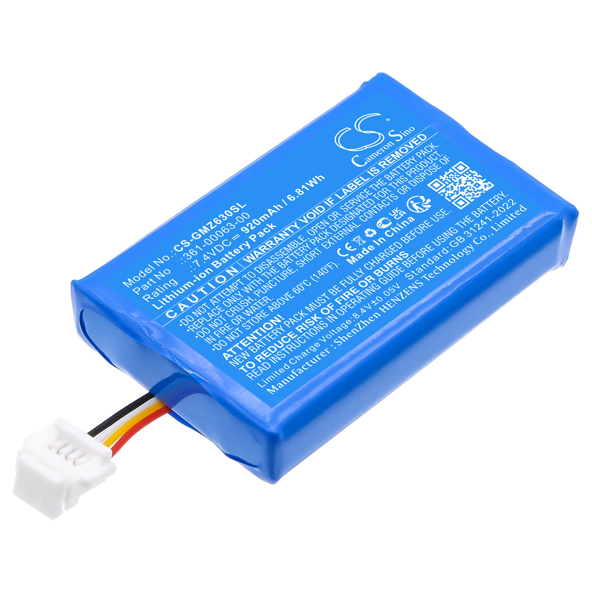 7.4V, Li-ion, 920mAh, GPS, batterie de navigateur compatible avec Bmw, 361-00063-00, Motorrad Navigator V, Motorrad Navigator Vi 6 Endura, 6.81Wh GPS, Navigator Cameron Sino Technology Limited