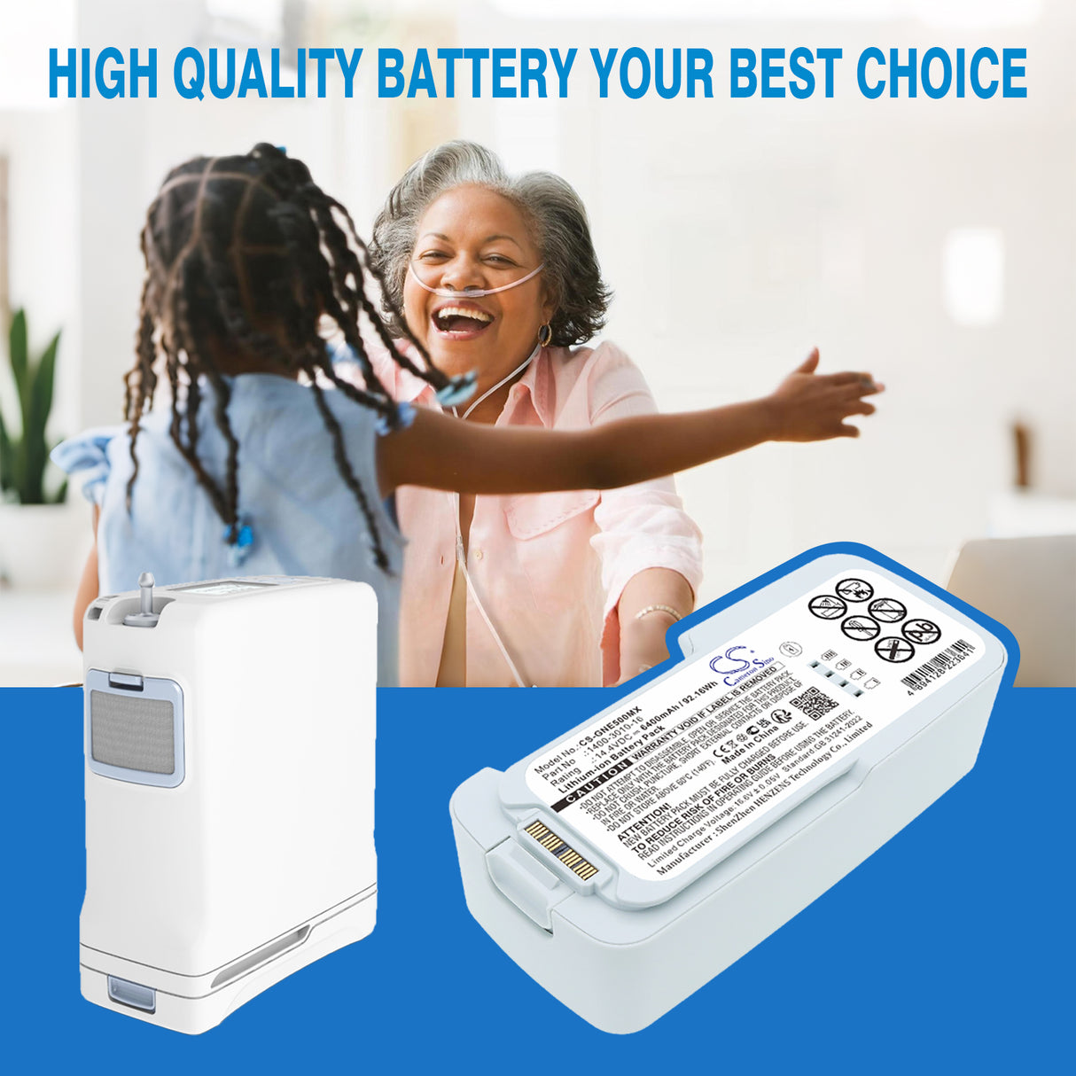 14.4V, Li-ion, 6400mAh, Medical battery fits Inogen, 1400-3010-16, One G5, Rove 6, 92.16Wh Medical Cameron Sino Technology Limited