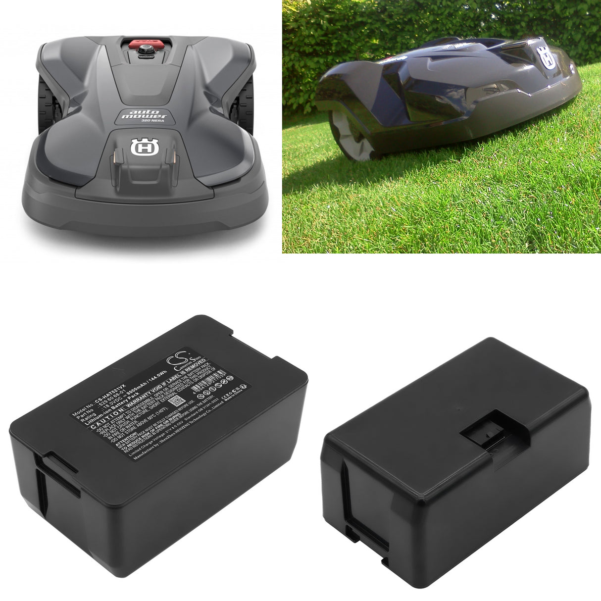 18.0V, Li-ion, 8000mAh, Lawn Mowers battery fits Husqvarna, 529 60 68-01, Automower 320 2013, Automower 320 2014, 144.0Wh Lawn Mowers Cameron Sino Technology Limited (Dangerous Goods)