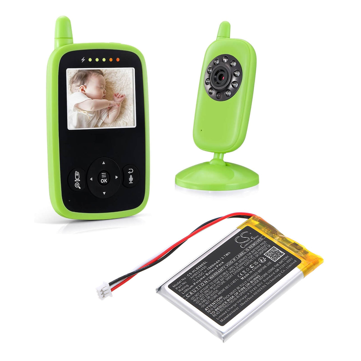 3.7V, Li-Polymer, 1000mAh, BabyPhone battery fits Hellobaby, Ahb523450, Hb24 Monitor, Hb31 Monitor, 3.7Wh BabyPhone Cameron Sino Technology Limited