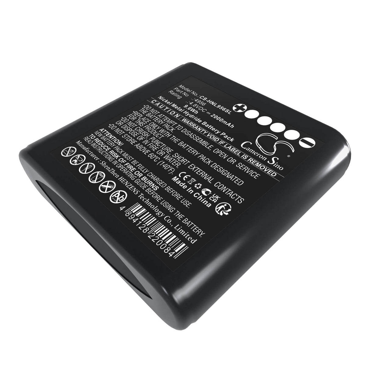 4.8V, Ni-MH, 2000mAh, Équipement, Enquête, Batterie de test compatible avec Honeywell, 4956, Lumidor Micromax Plus, Micromax pro, 9.6Wh Équipement, Enquête, Test Cameron Sino Technology Limited