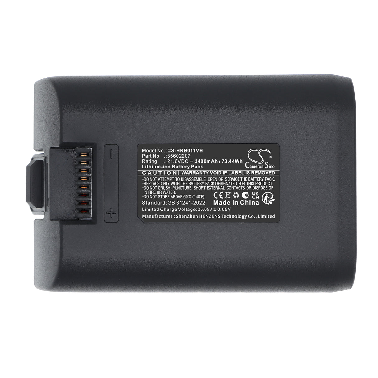 21.6V, Li-ion, 3400mAh, Vacuum battery fits Hoover, 35602207, H-FREE 500, 73.44Wh Vacuum Cameron Sino Technology Limited