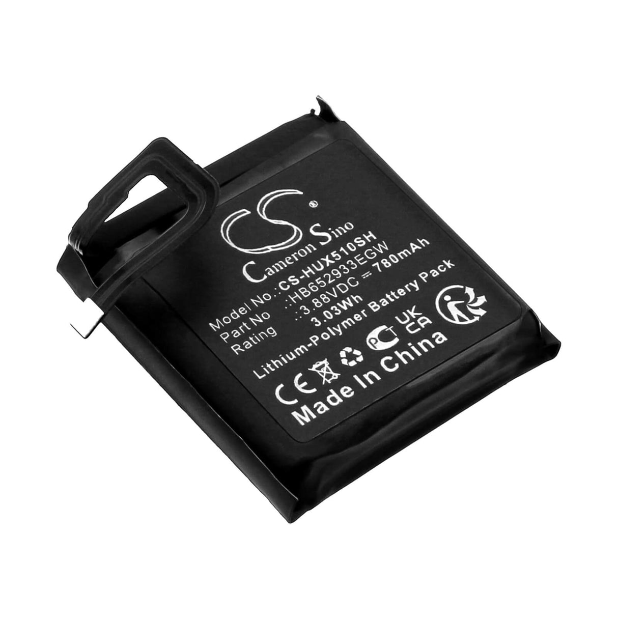 3,88V, Li-Polymer, 780mAh, batterie de montre intelligente convient à Huawei, Hb652933egw, Watch 5, Watch 5x, 3,03Wh Smartwatch Cameron Sino Technology Limited