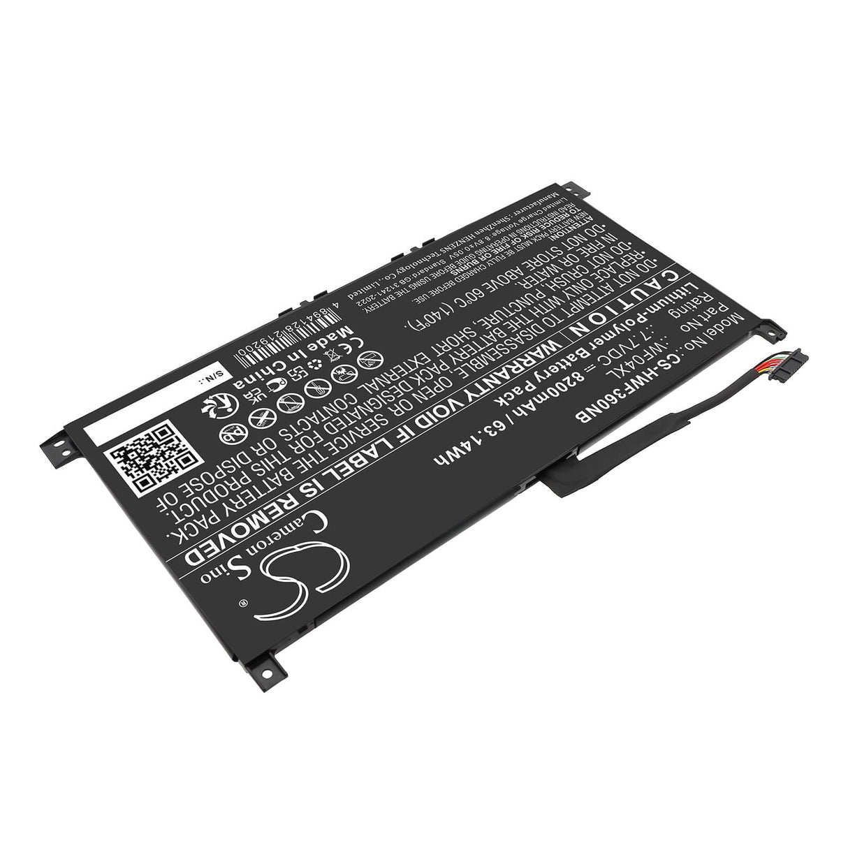 7.7V, Li-Polymer, 8200mAh, Notebook, Laptop battery fits Hp, HSTNN-OB2Y, ENVY X360 13-BF0000CI, ENVY X360 13-BF0000NE, 63.14Wh Notebook, Laptop Cameron Sino Technology Limited
