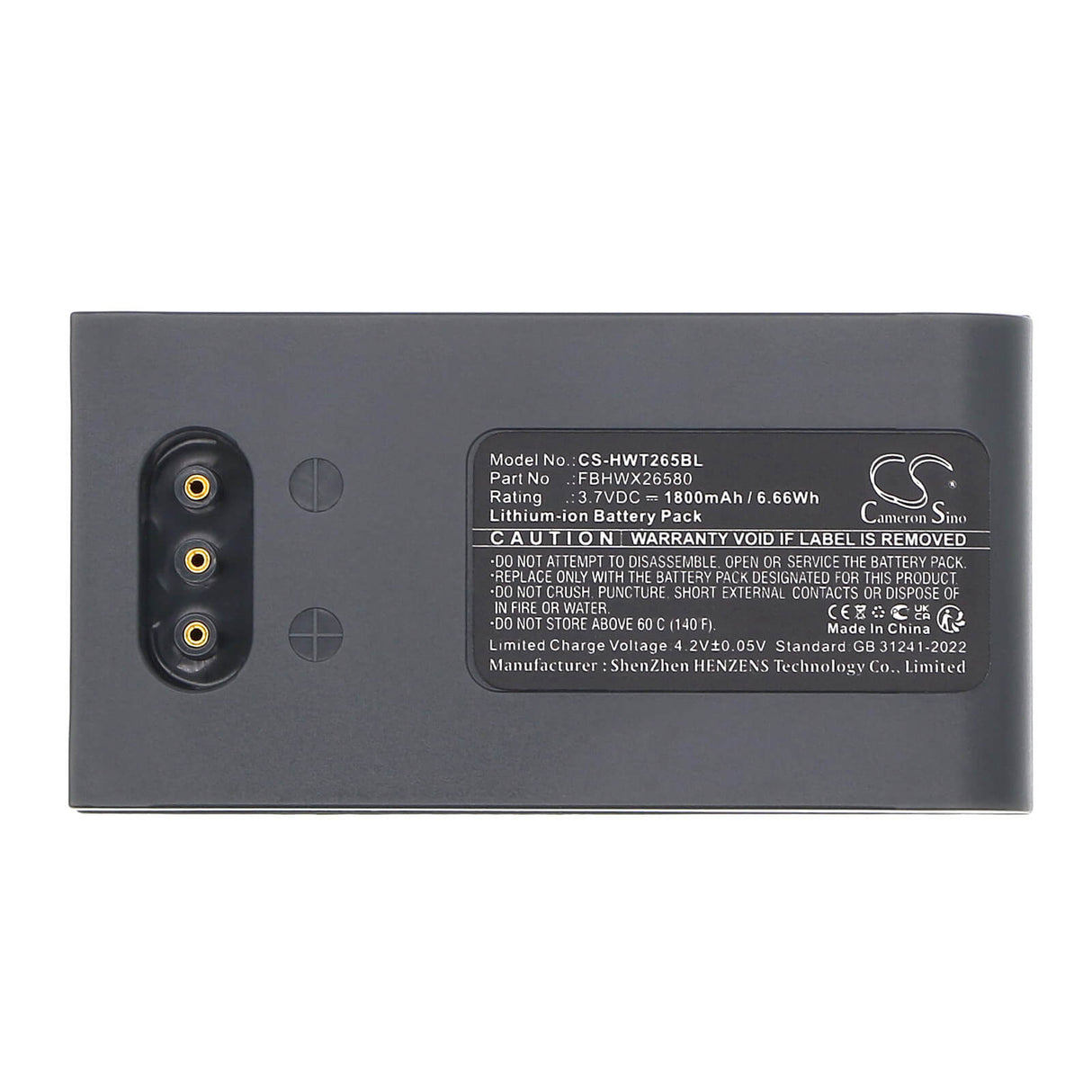3.7V, Li-ion, 1800mAh, Barcode Scanner battery fits Hoft & Wessel, Fbhwx26580, Hw19200, Skeye.allegro, 6.66Wh Barcode Scanner Cameron Sino Technology Limited
