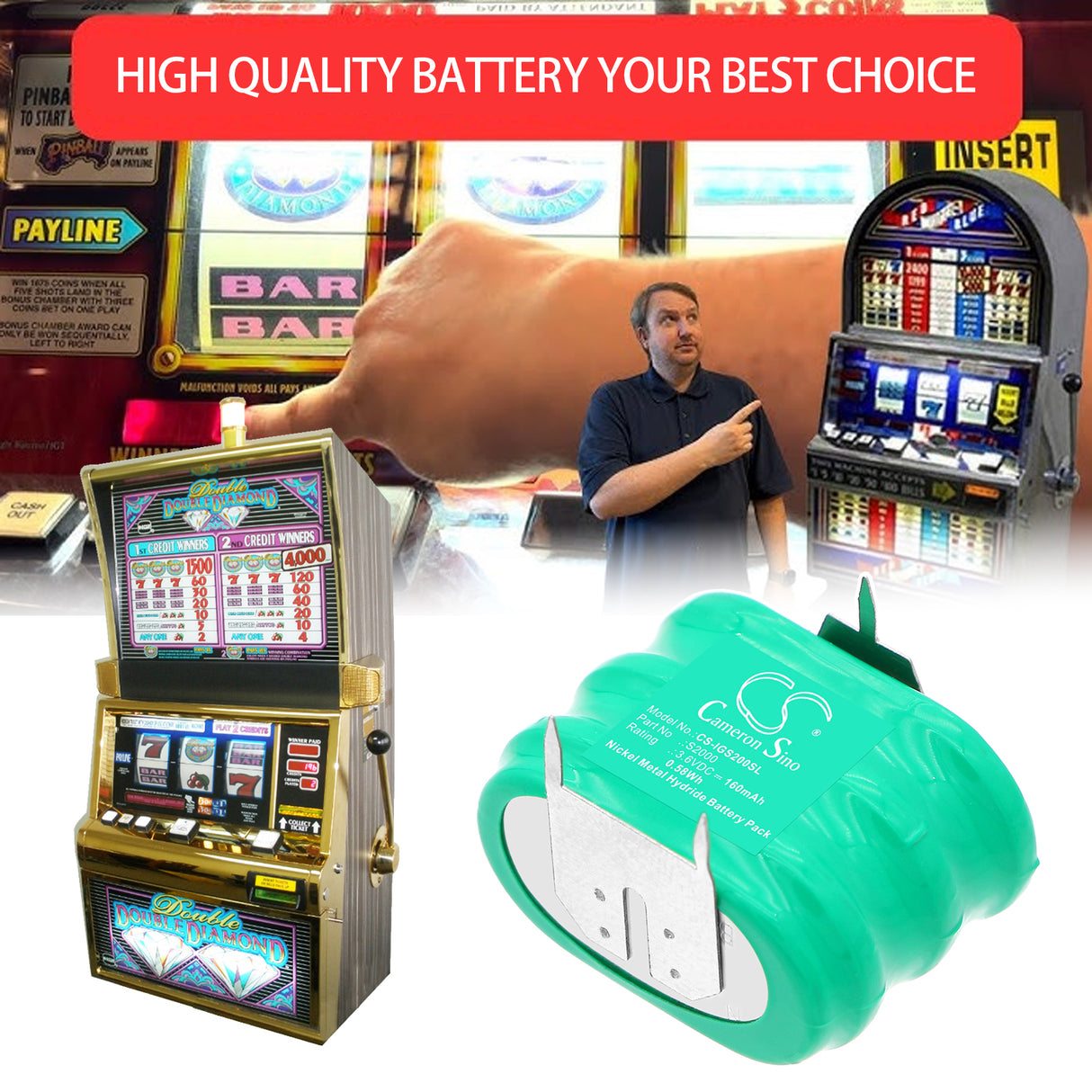 3.6V, Ni-MH, 160mAh, Game Console battery fits Varta, 3/V100R, 0.58Wh Game Console Cameron Sino Technology Limited
