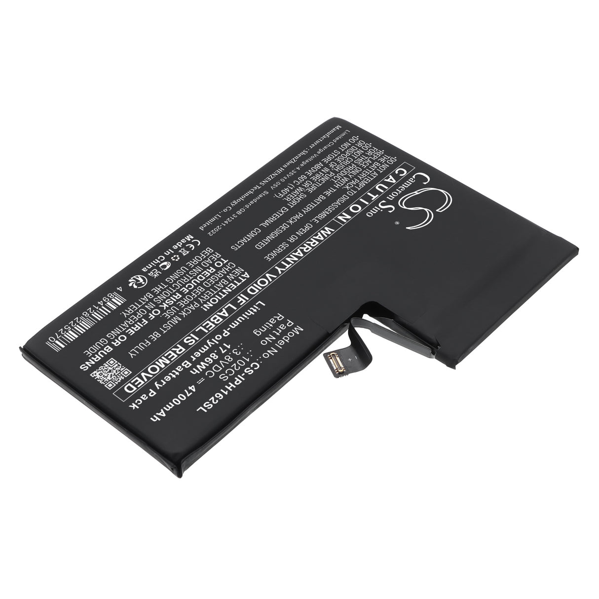 3.8V, Li-Polymer, 4700mAh, Mobile, SmartPhone battery fits Apple, 102CS, A3084 , A3295, 17.86Wh Mobile, SmartPhone Cameron Sino Technology Limited