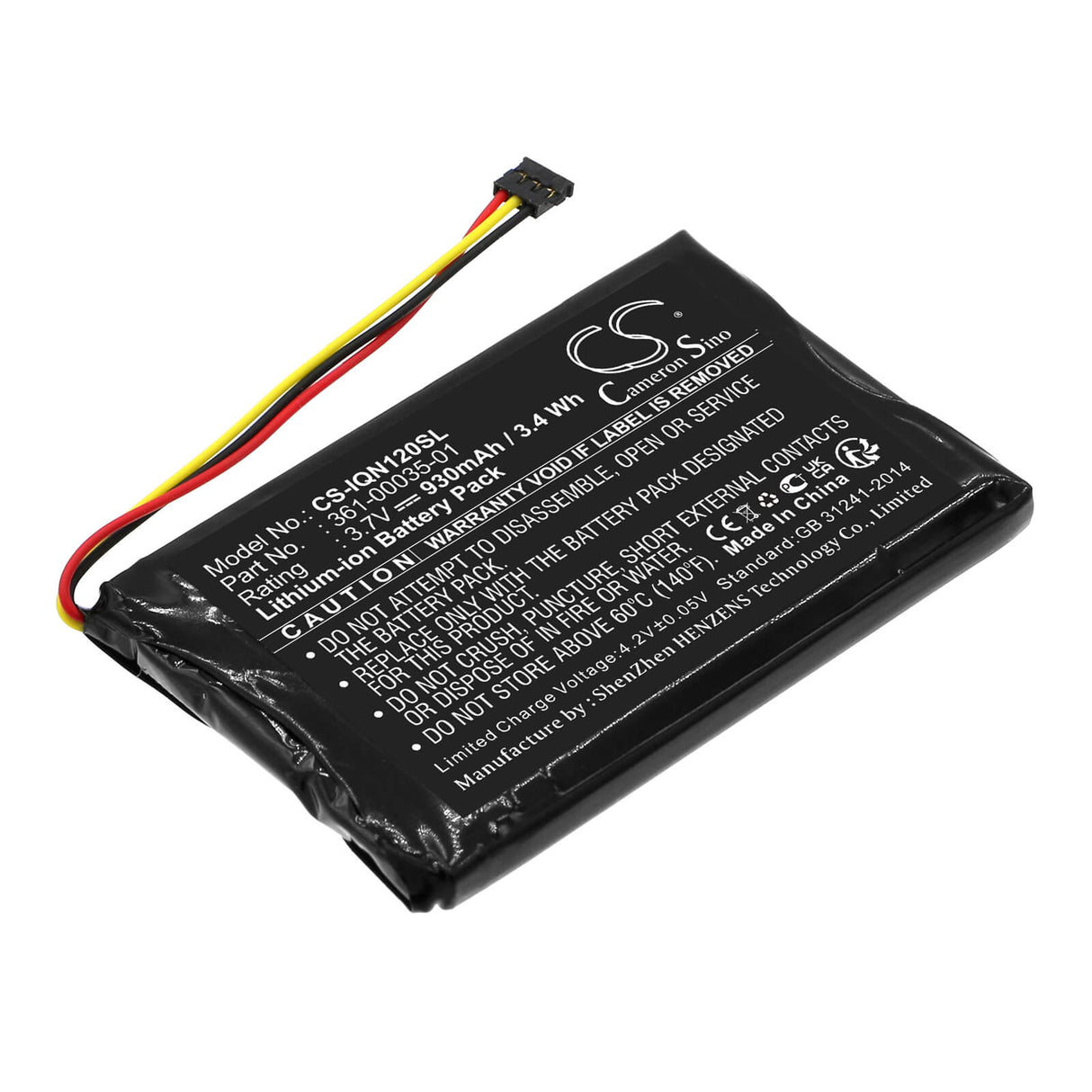 3,7V, Li-ion, 930mAh, batterie GPS compatible Garmin, 361-00035-01, Drive Assist 50, Drive Assist 50lmt, 3,44Wh GPS, Navigator Cameron Sino Technology Limited