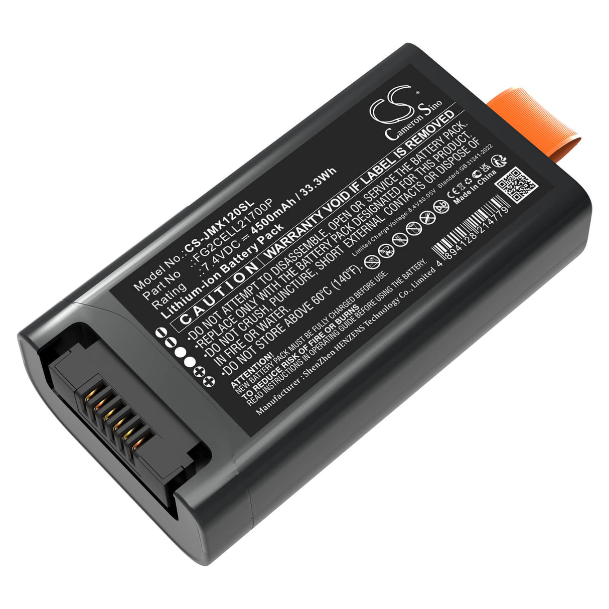 7.4V, Li-ion, 4700mAh, Batterie de haut-parleur compatible avec Jbl, Fg2cell21700p, Partybox Club 120, 34.78Wh Haut-parleur Cameron Sino Technology Limited