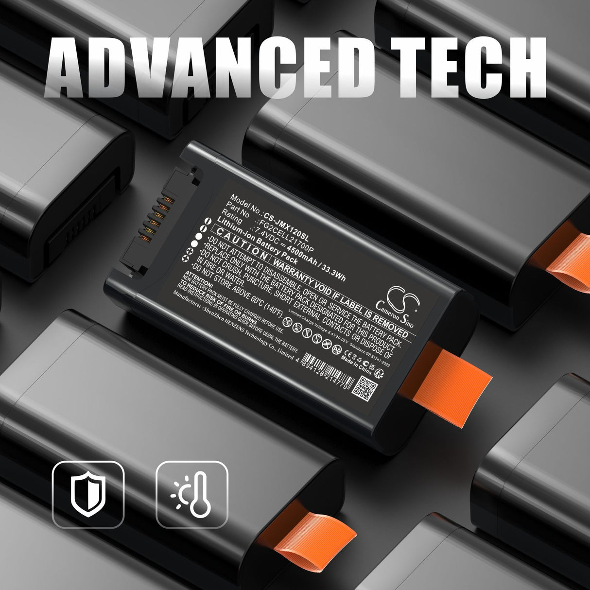 7.4V, Li-ion, 4700mAh, Batterie de haut-parleur compatible avec Jbl, Fg2cell21700p, Partybox Club 120, 34.78Wh Haut-parleur Cameron Sino Technology Limited
