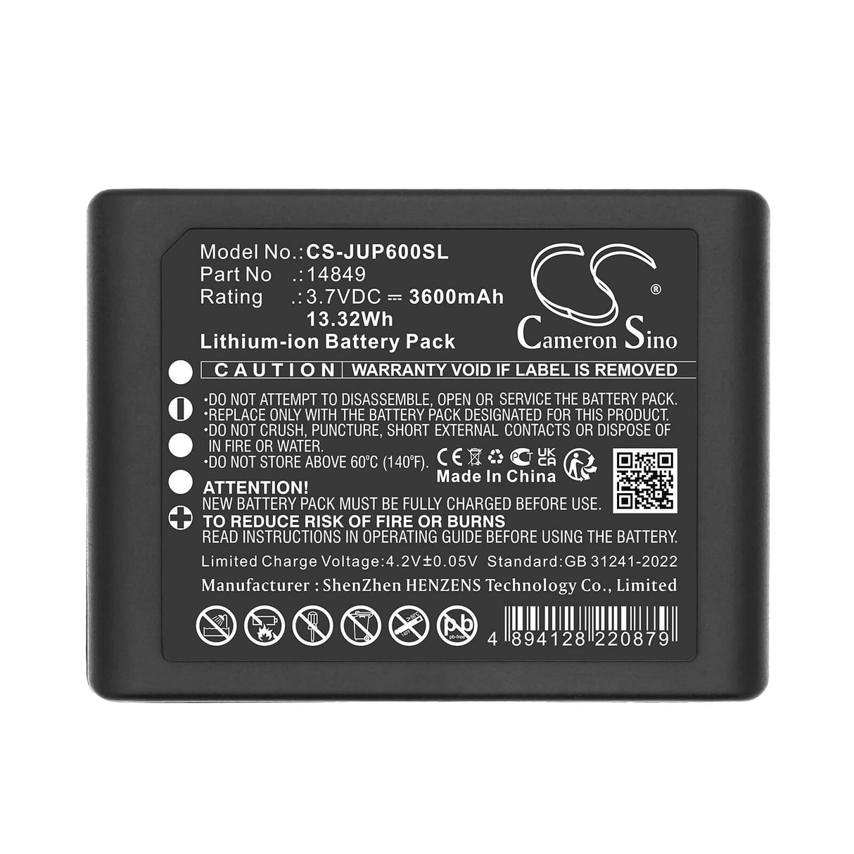 3.7V, Li-ion, 3600mAh, Equipment, Survey, Test battery fits Juniper, 14849, Archer, Archer 2, 13.32Wh Equipment, Survey, Test Cameron Sino Technology Limited