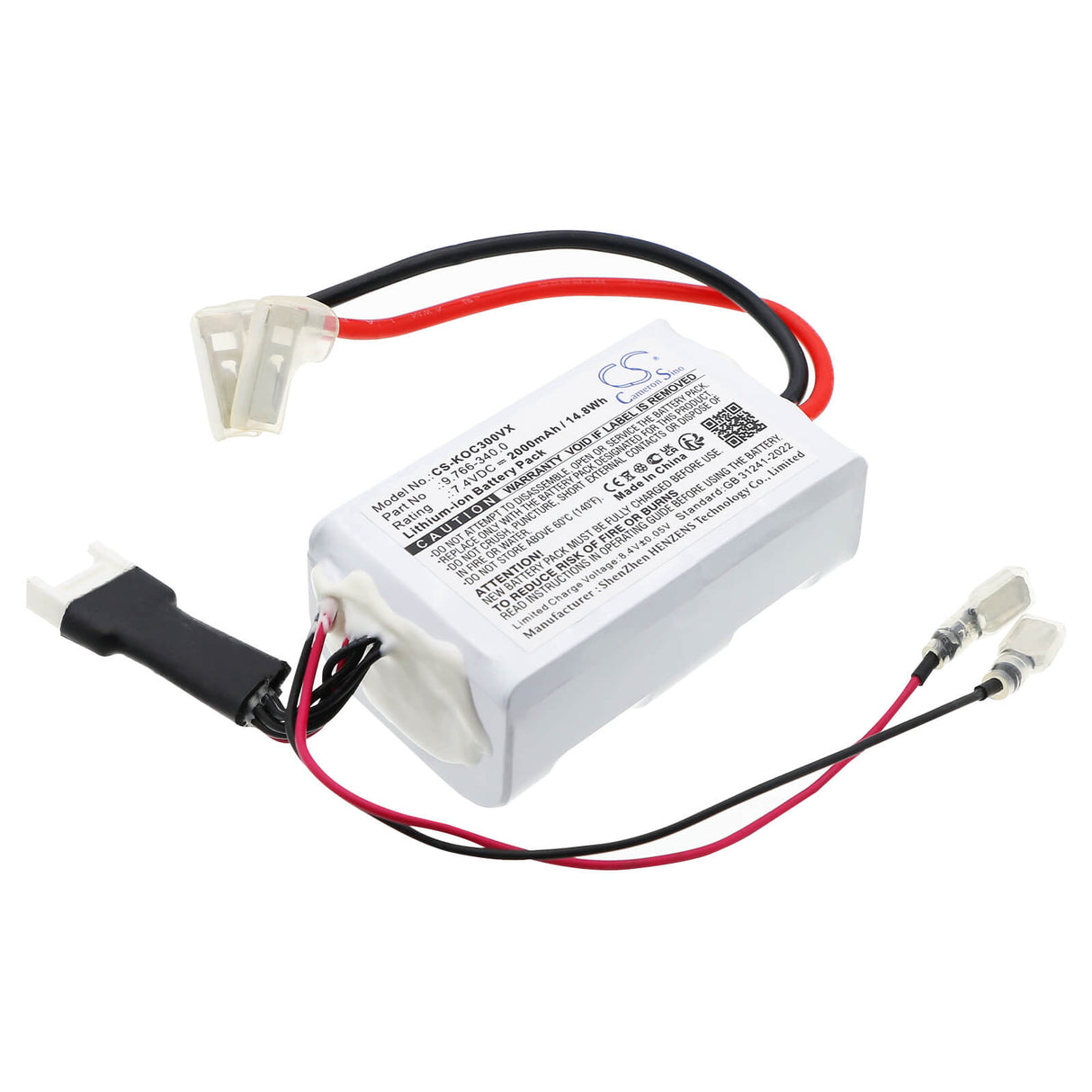 7,4V, Li-ion, 2000mAh, Batterie de nettoyeur haute pression compatible avec Karcher, 9.766-340.0, OC 3 Pliable, 14,8Wh Outils électriques Cameron Sino Technology Limited