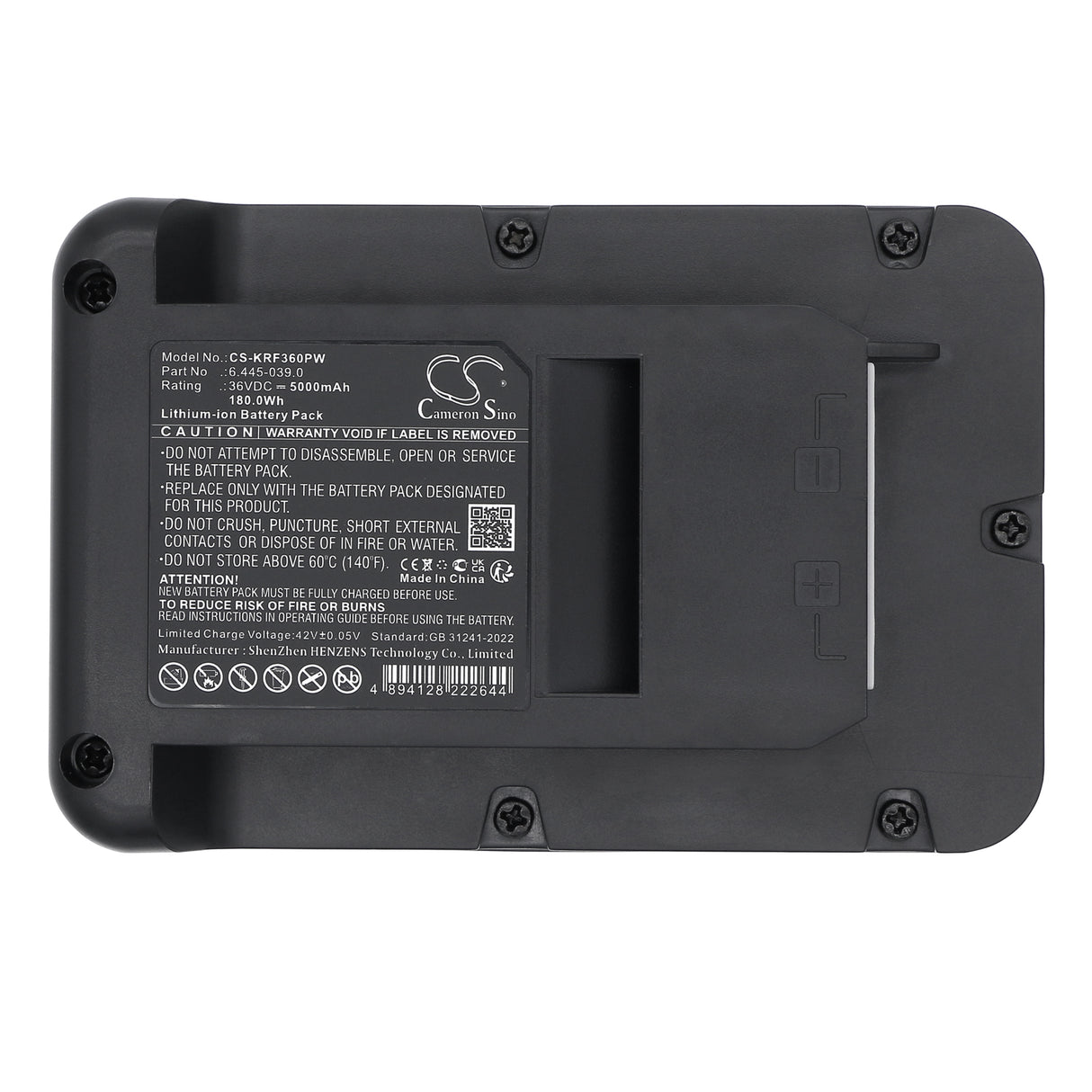 36V, Li-ion, 5000mAh, Gardening Tools battery fits Karcher, 6.445-039.0, Cordless lawn mower LMO 36-40, Cordless lawn mower LMO 36-46, 180Wh Gardening Tools Cameron Sino Technology Limited (Dangerous Goods)