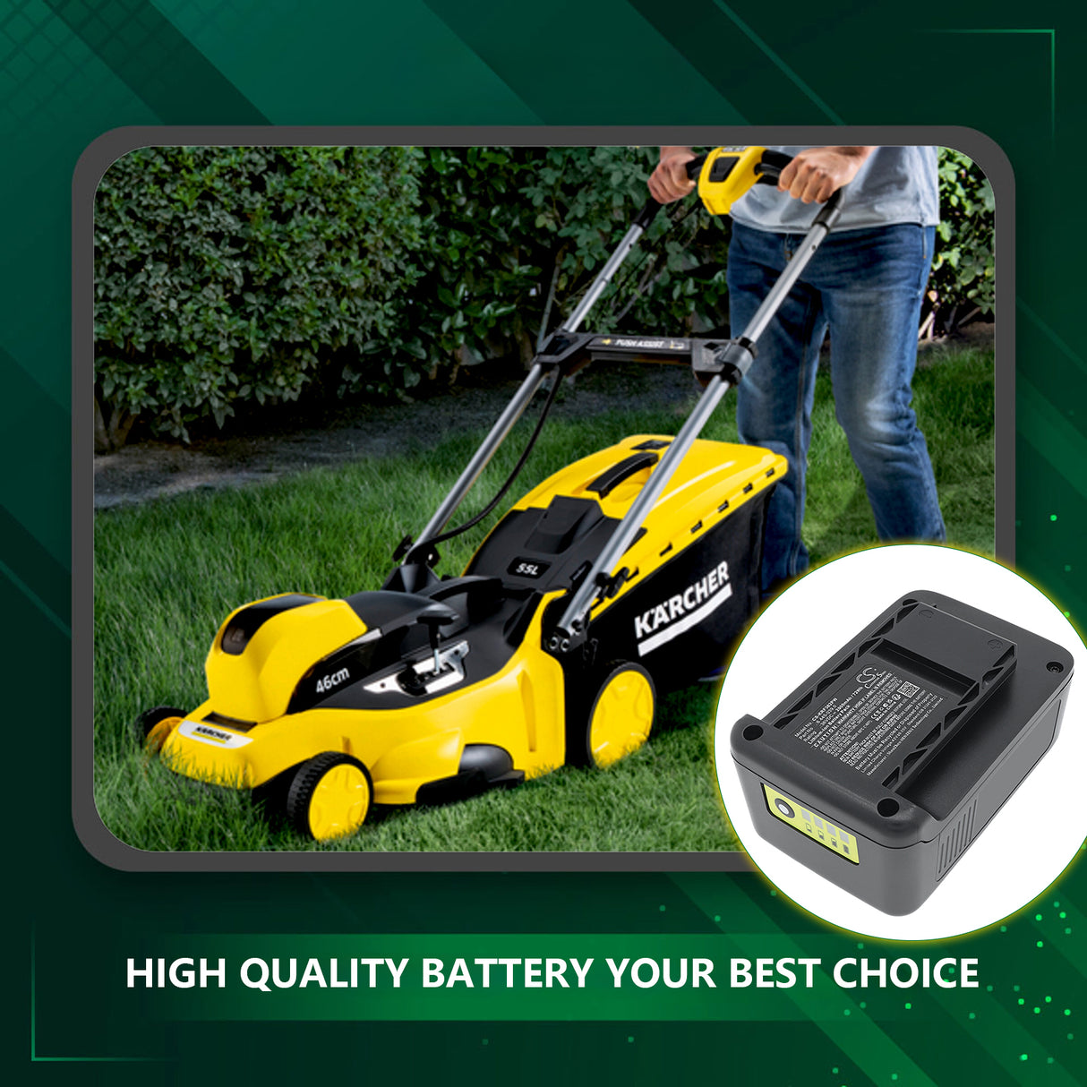 36.0V, Li-ion, 2000mAh, Gardening Tools battery fits Karcher, 6.445-039.0, Cordless lawn mower LMO 36-40, Cordless lawn mower LMO 36-46, 72Wh Gardening Tools Cameron Sino Technology Limited