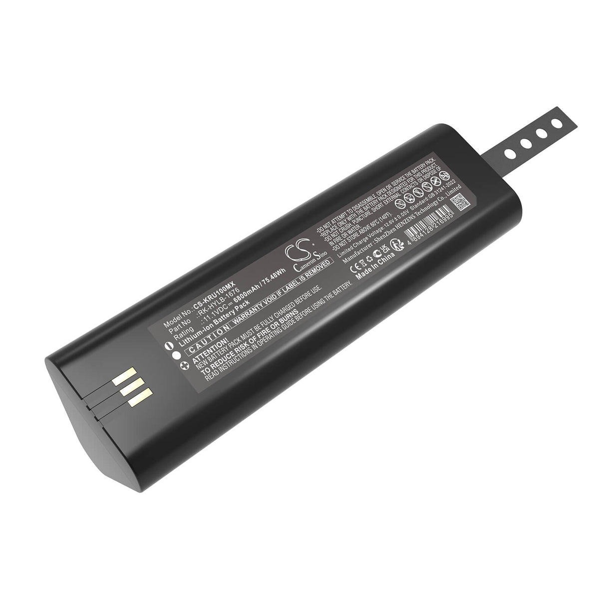 11.1V, Li-ion, 6800mAh, Medical battery fits Kaixin, HYLB-1676, RKU10, RKU10 veterinary ultrasound ma, 75.48Wh Medical Cameron Sino Technology Limited (Medical)