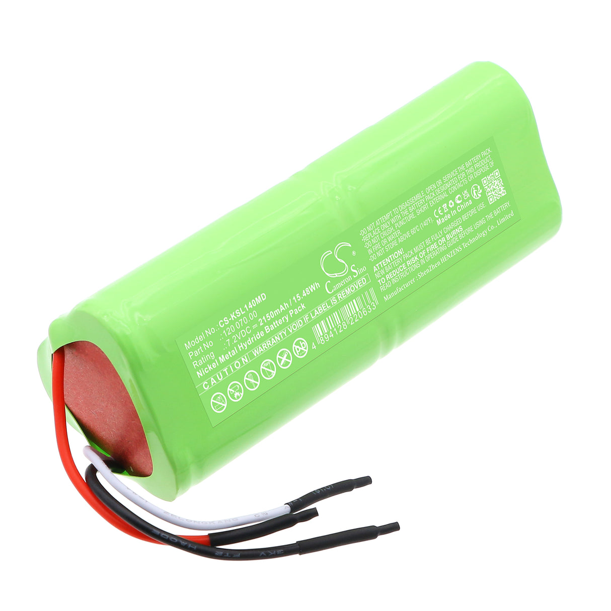 7.2V, Ni-MH, 2150mAh, batterie médicale compatible avec Kowa, 120 070.00, rétinoscope SL14, 15.48Wh Medical Cameron Sino Technology Limited (Médical)